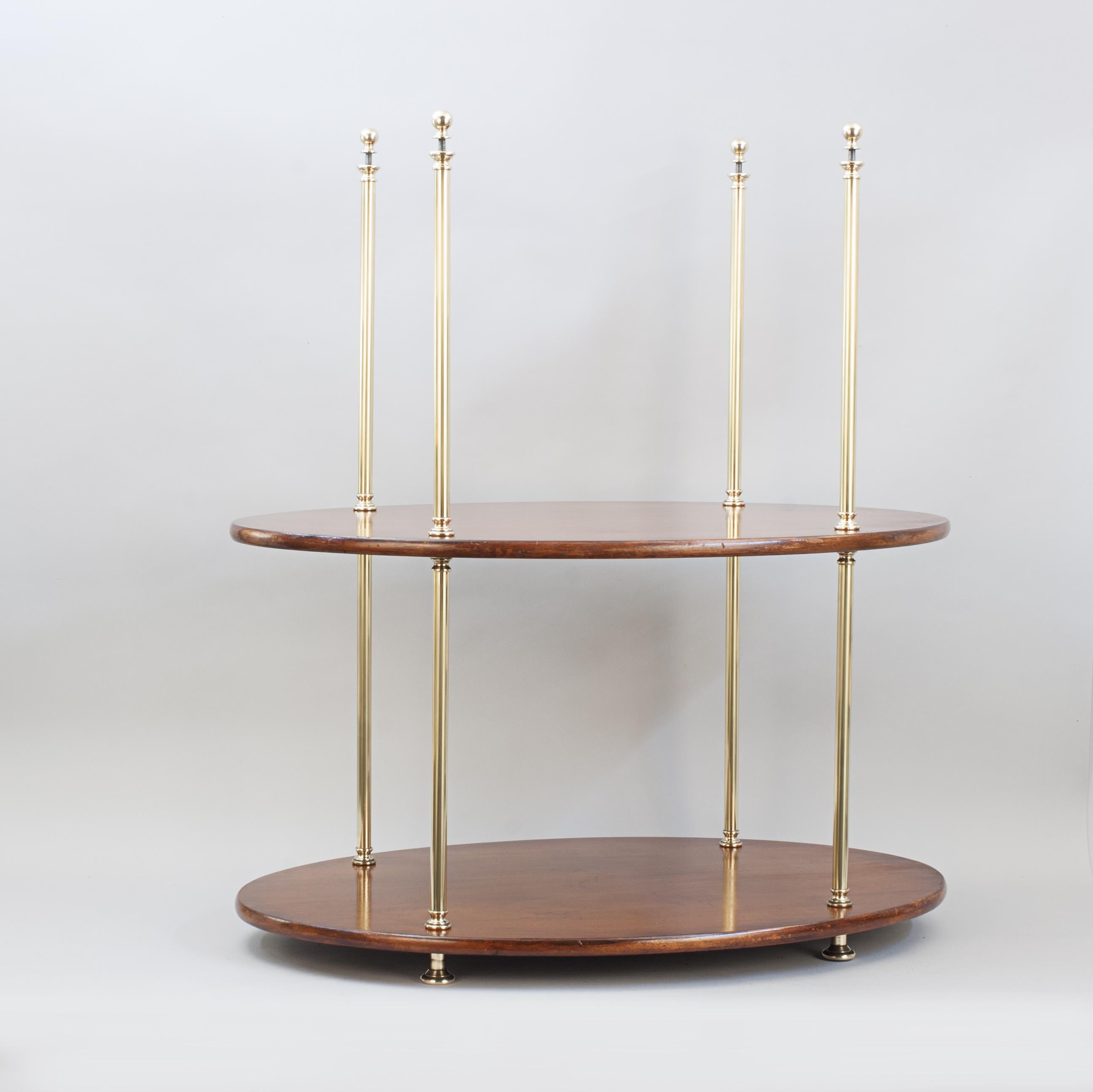 Pair Of Three Tier Washstand / Buffet Tables Of Oval Shape For Sale 6