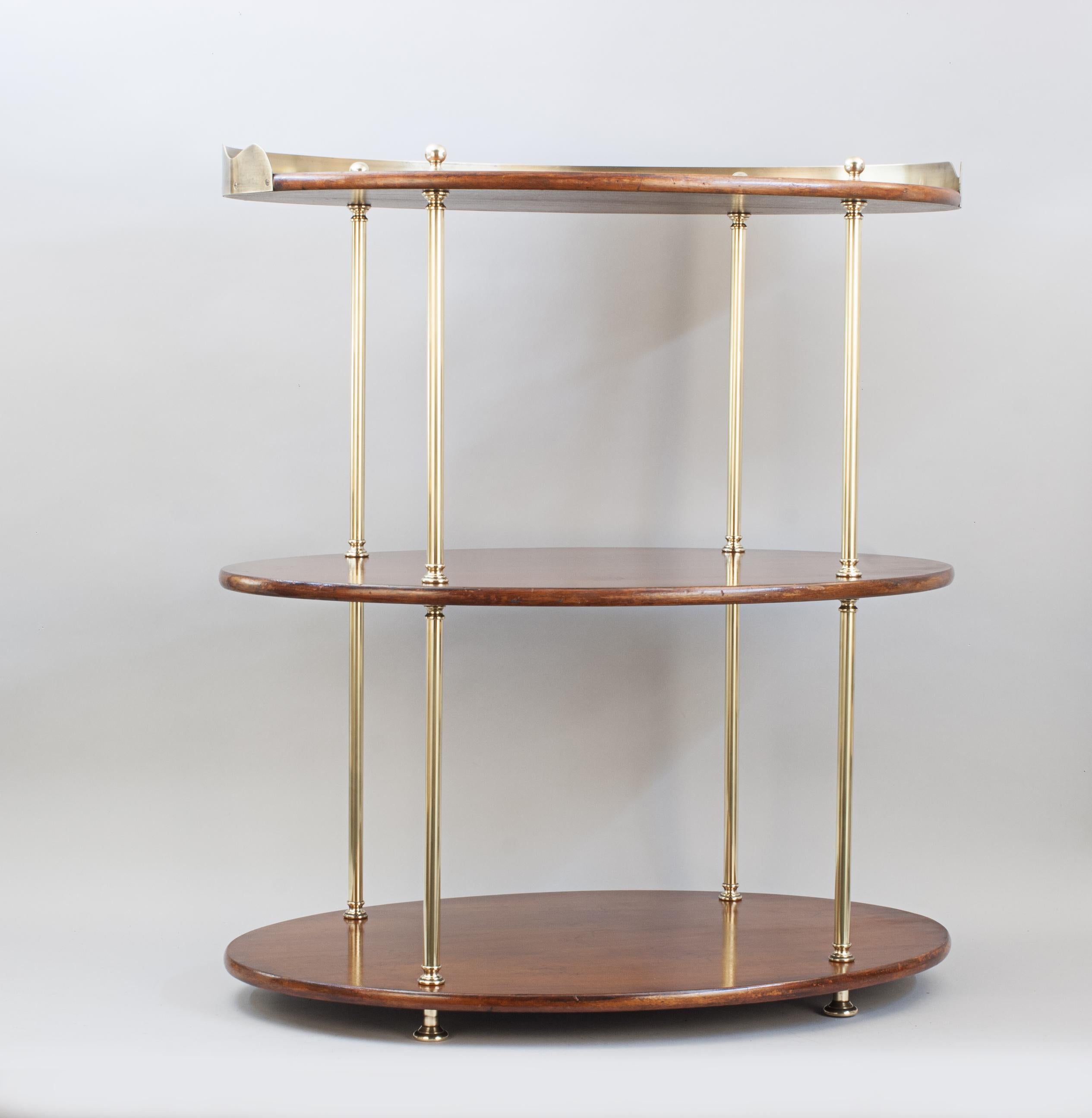 Pair Of Three Tier Washstand / Buffet Tables Of Oval Shape For Sale 7
