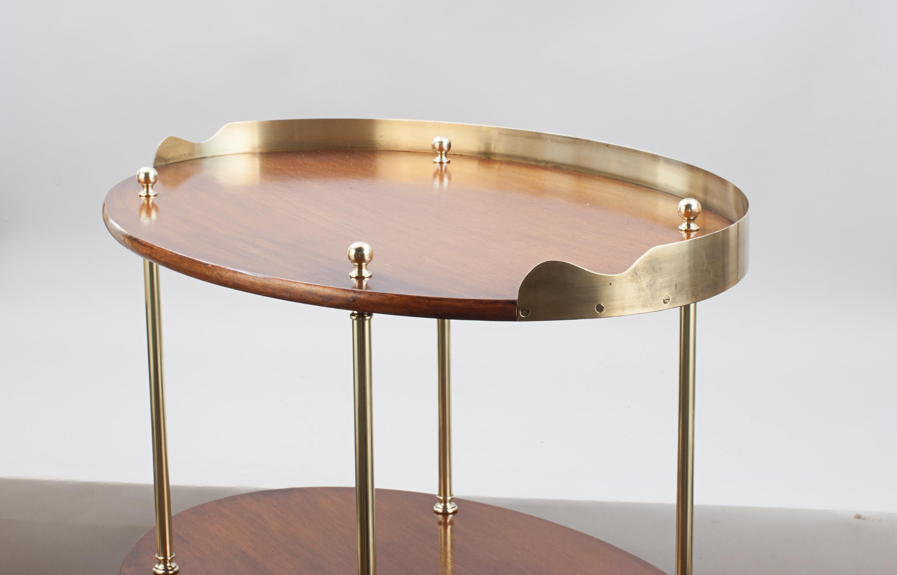 Pair Of Three Tier Washstand / Buffet Tables Of Oval Shape For Sale 11