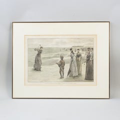 Golf Print, Ladies Golfing On Minchinhampton Common