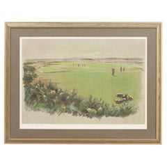 Stampa originale di Cecil Aldin sul golf, St Andrews