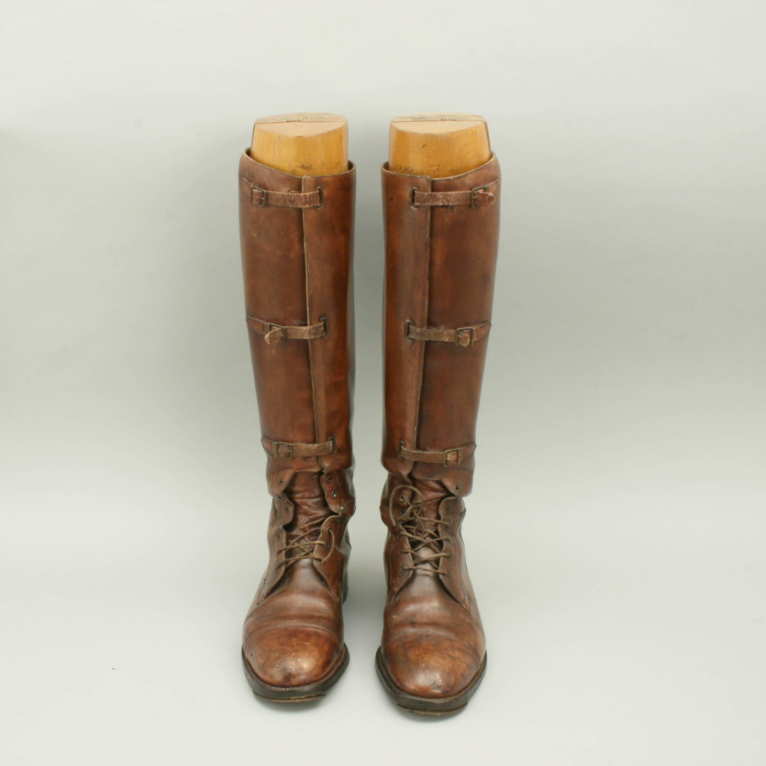 Brown Leather Field, Riding Boots In Good Condition In Oxfordshire, GB