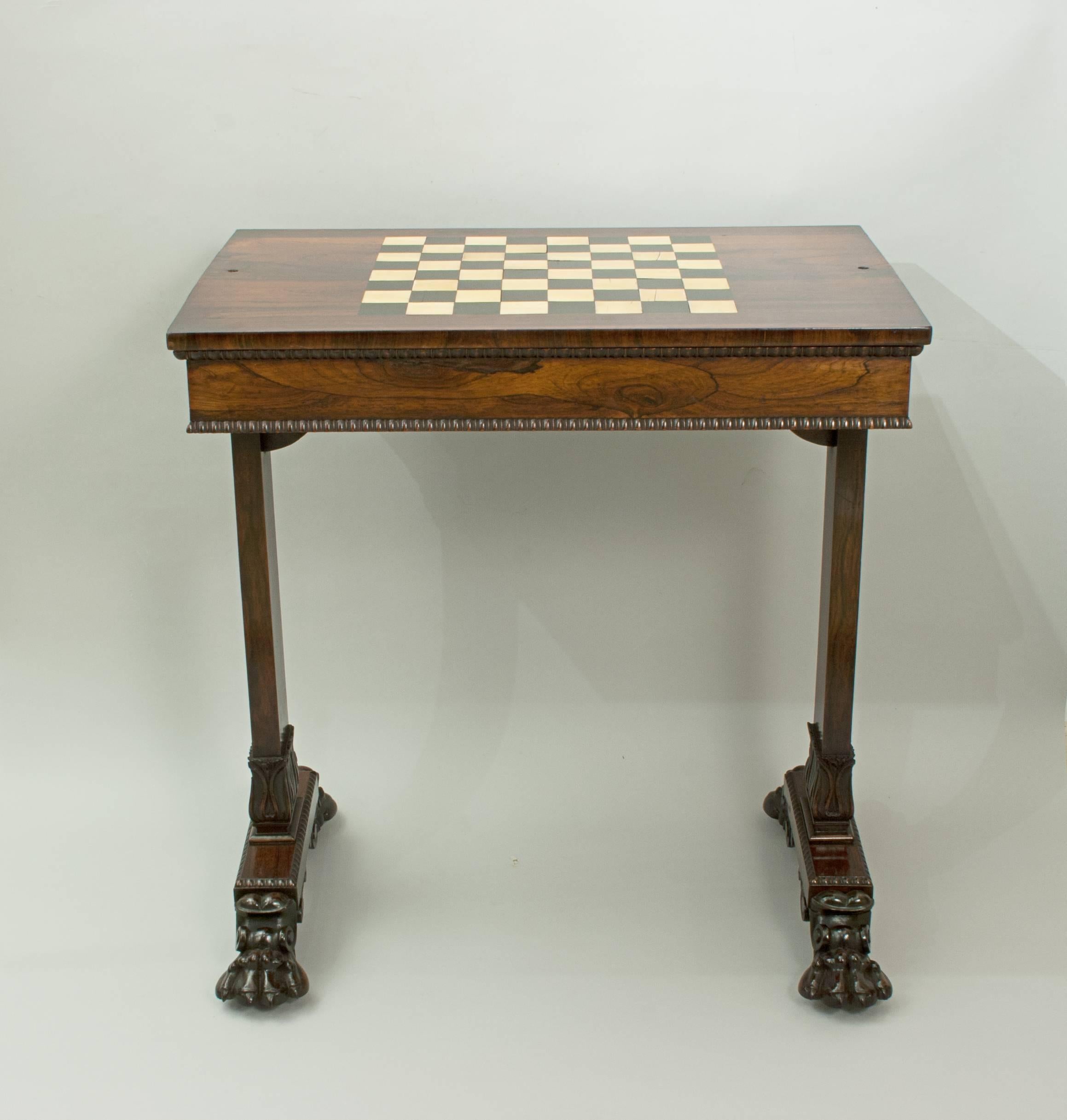 Regency Rosewood Games Table for Chess, Droughts and Backgammon