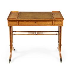 George III Burr Maple Writing Desk