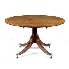 George III Mahogany and Satinwood Banded Breakfast Table