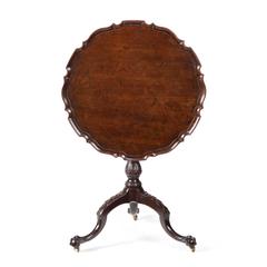 George III Carved Mahogany Piecrust Tripod Table