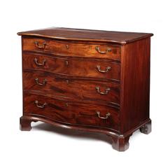 George III Serpentine Mahogany Chest in the Manner of Henry Kettle