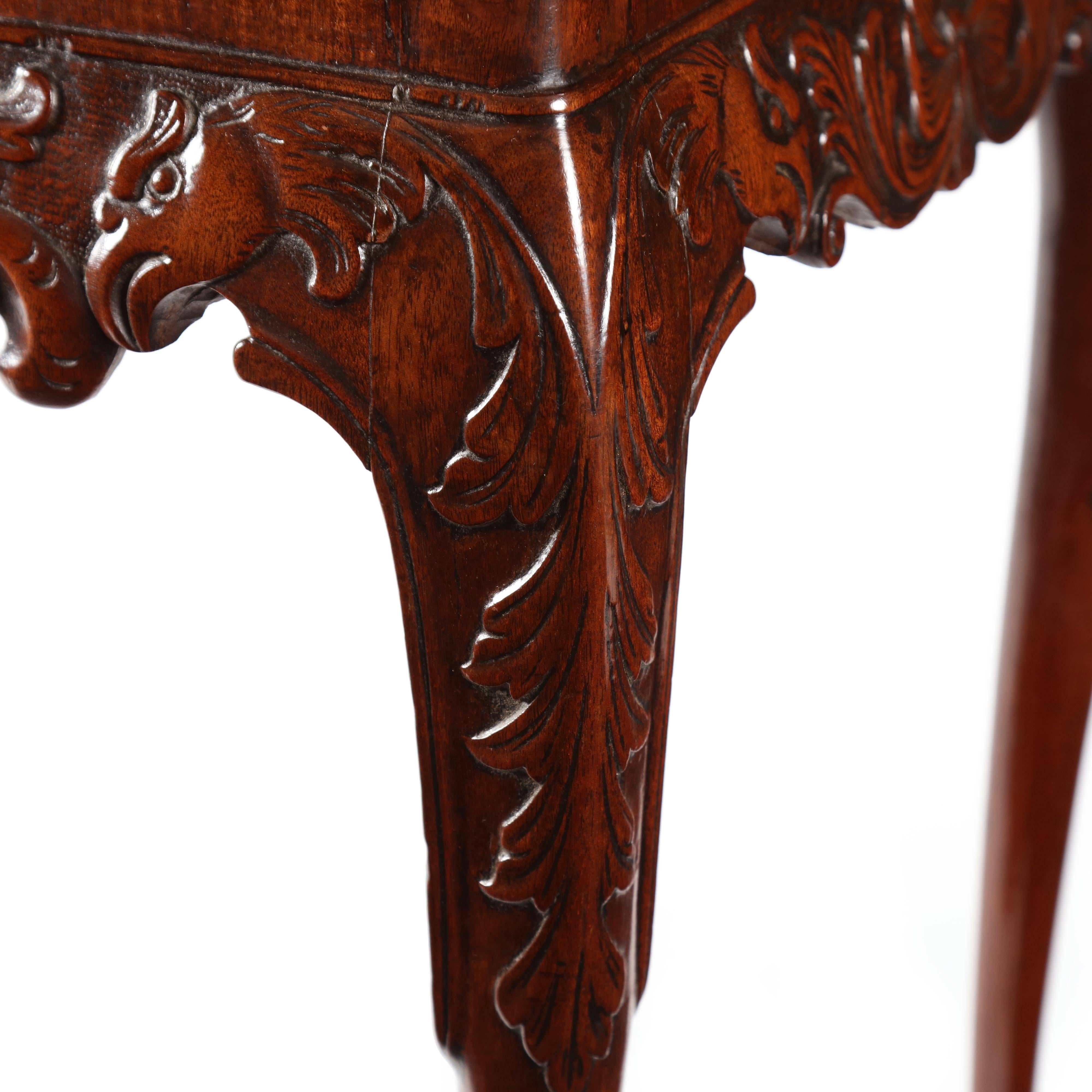 Irish George II Carved Mahogany Silver Table For Sale 1
