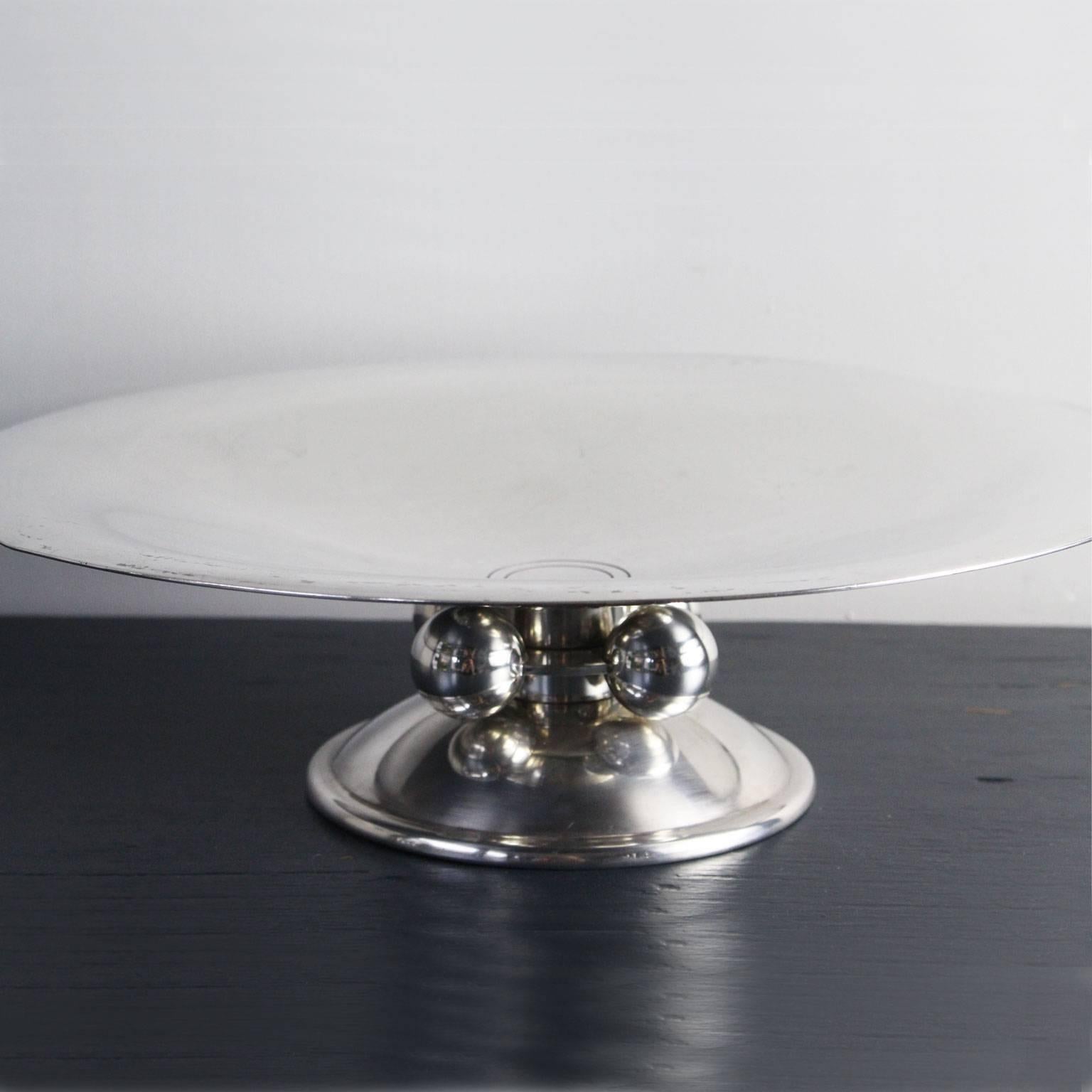 Exceptional Art Deco Silver Plated Centrepiece Dish by Luc Lanel for Christofle In Good Condition For Sale In Kent, GB