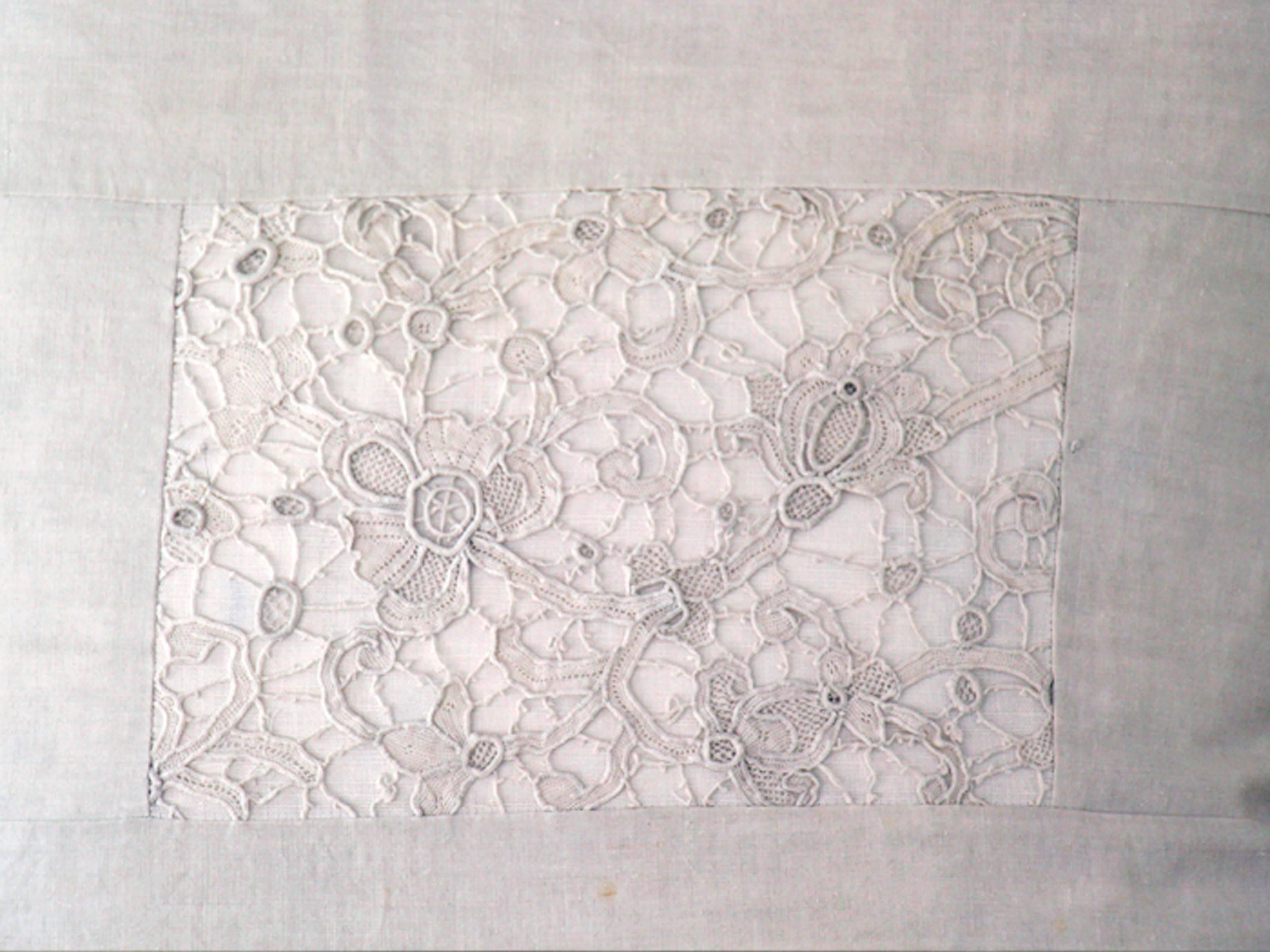 Late Victorian Large Antique Lace Cushion For Sale