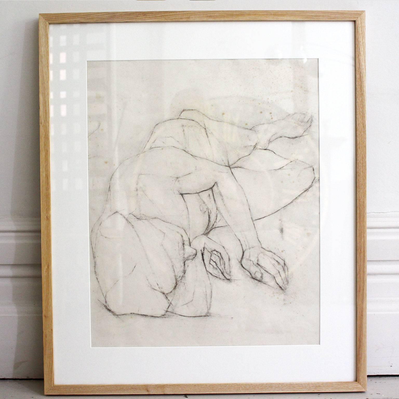 Charlotte found this lovely nude study in France on our recent trip. It is beautiful in it's simplicity.

Newly framed.

Condition: Very good vintage condition, 

Basic to the door shipping (generally by sea 8-10 weeks +), is included in the price