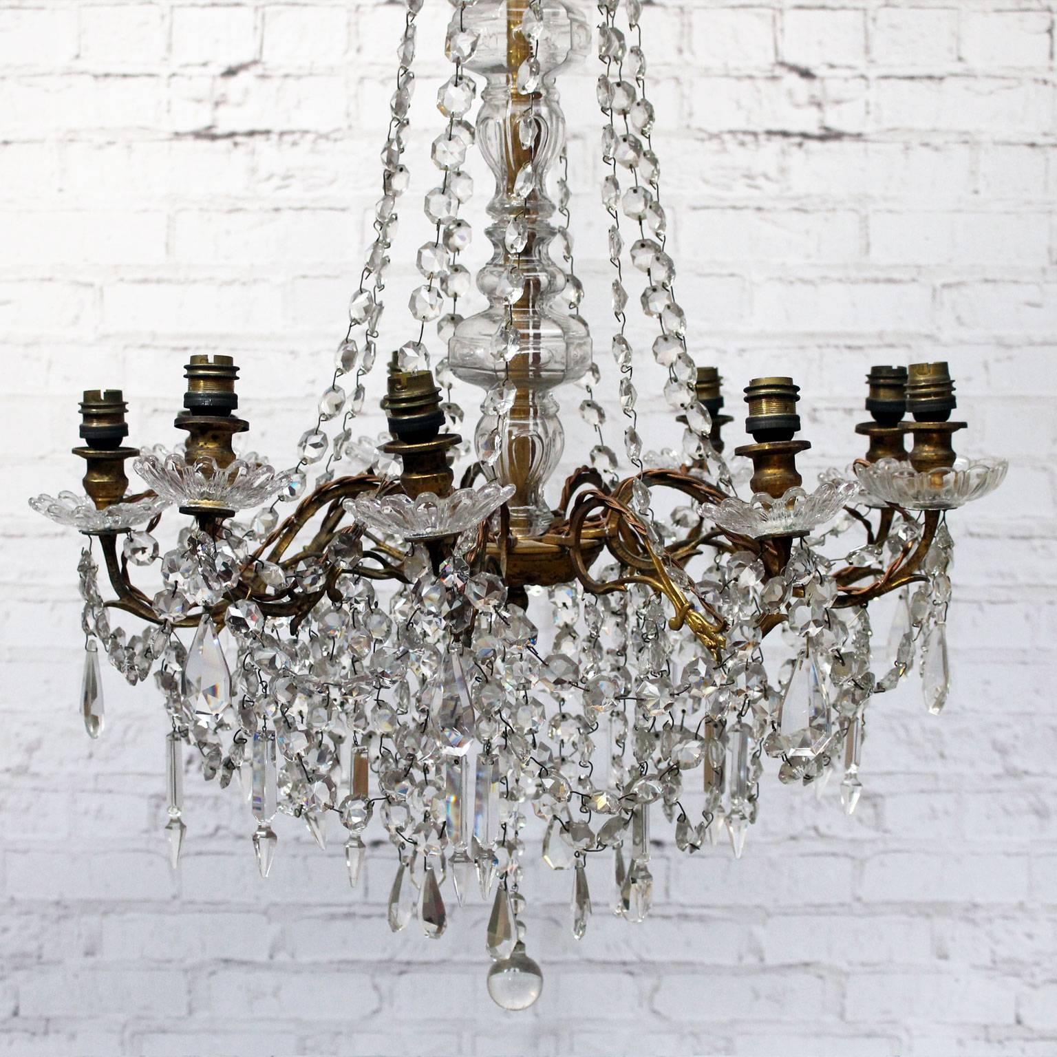 Napoleon III Antique French Late 19th Century Crystal Chandelier