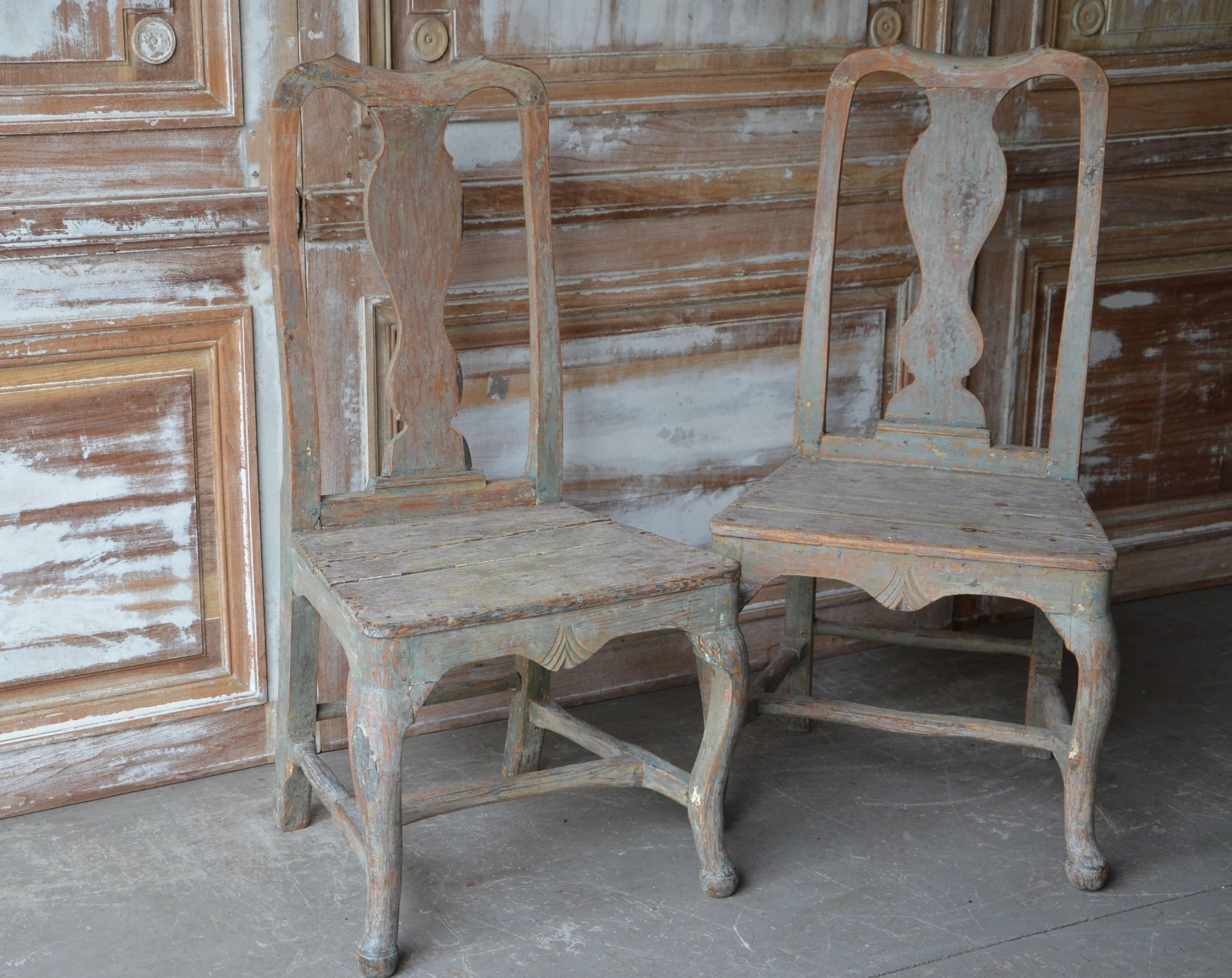 A pair of beautiful 18th century period Rococo chairs in original paint.
Gotland, Sweden, circa 1760.

Here are few examples … surprising pieces and objects, authentic, decorative and rare items that you will only see in our gallery.

Seat