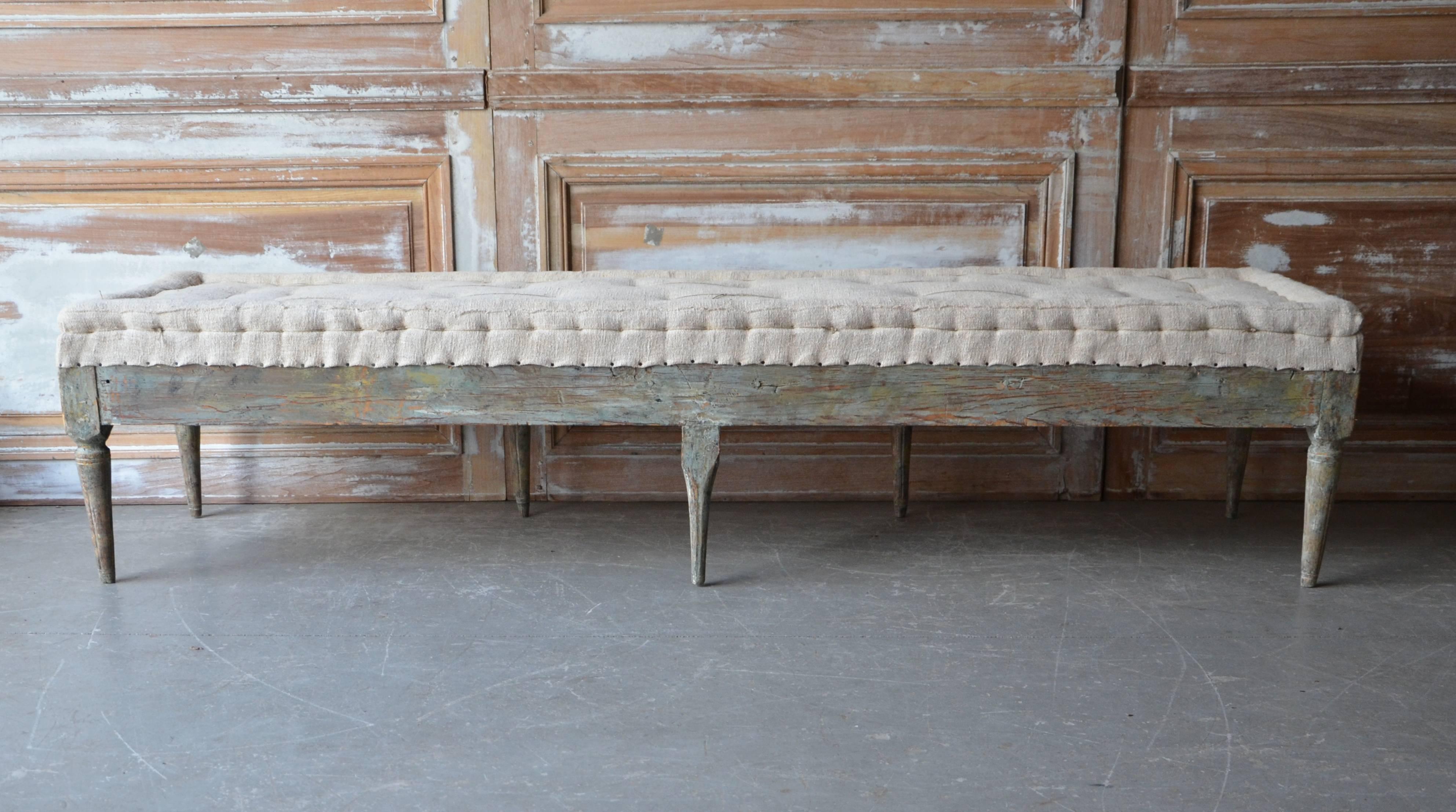 Swedish 18th Century Period Gustavian Long Bench In Excellent Condition In Charleston, SC