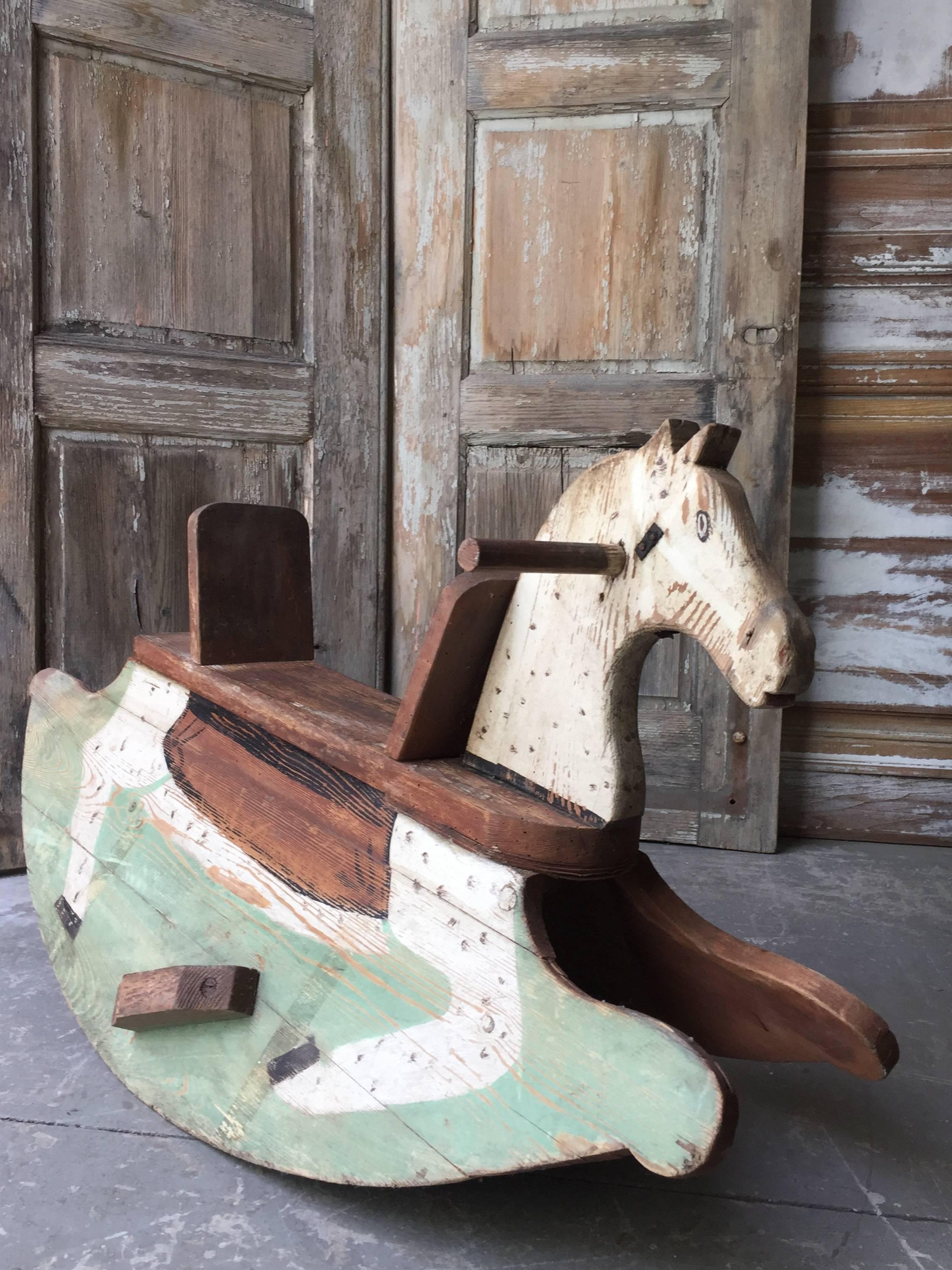 A charming handmade wooden toy horse rocker,
Sweden, circa 1900.

Here are few examples surprising pieces and objects, authentic, decorative and rare items that you will only see in our gallery.