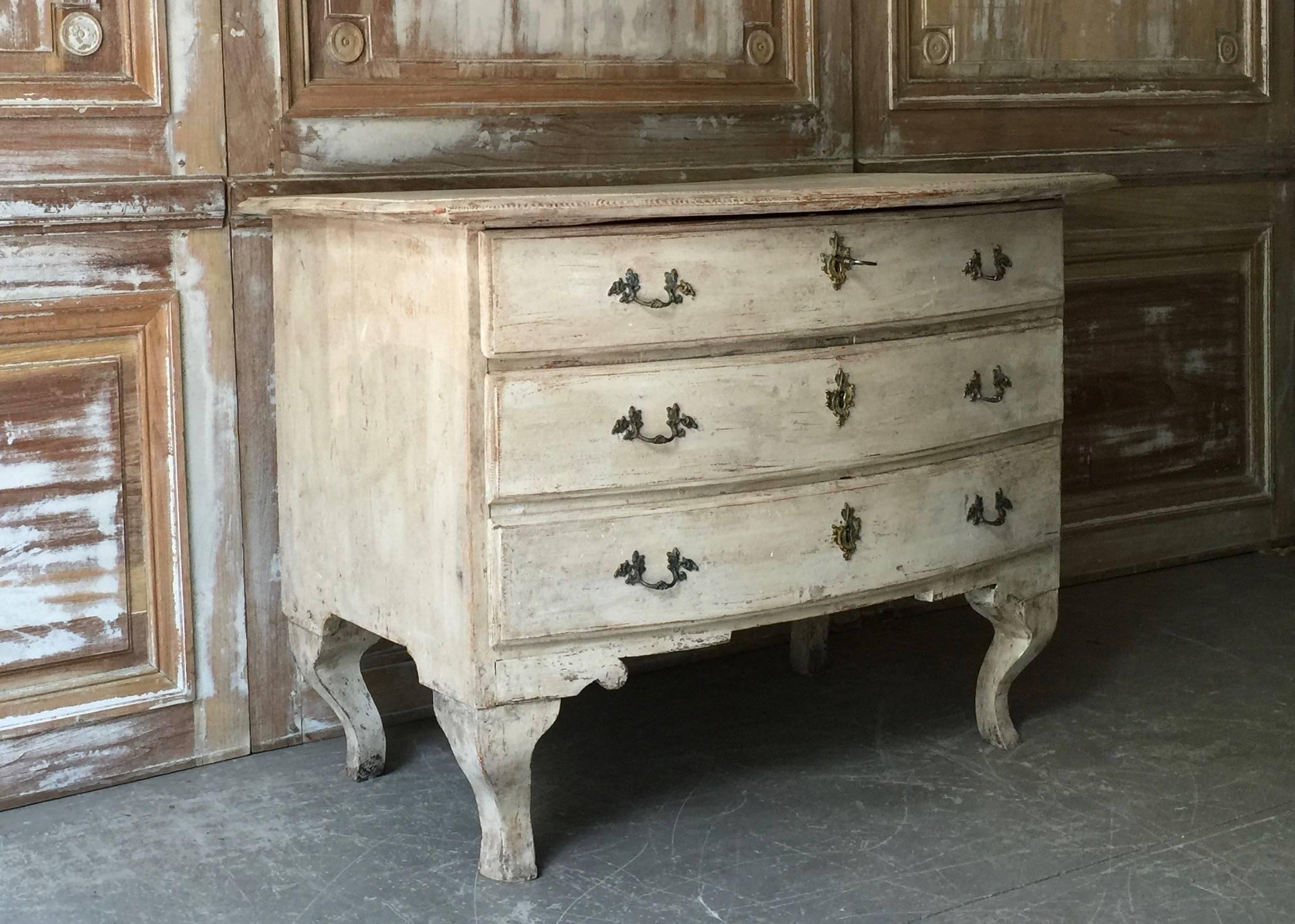 Hand-Crafted 18th Century Swedish Period Rococo Chest of Drawers
