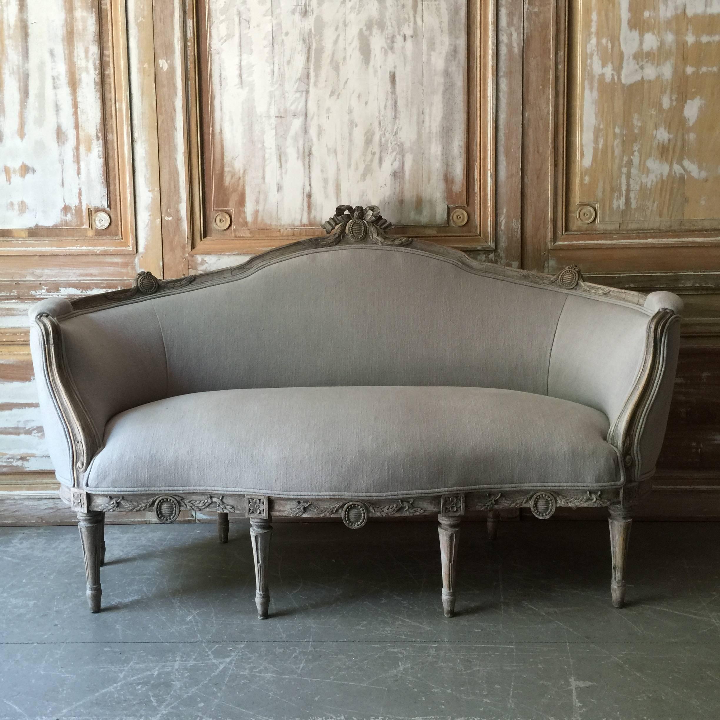 19th Century Pair of Decoratively Carved Swedish Gustavian Style Sofas