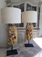 Pair of 19th Century Gold Gilt Fragments as Lamps