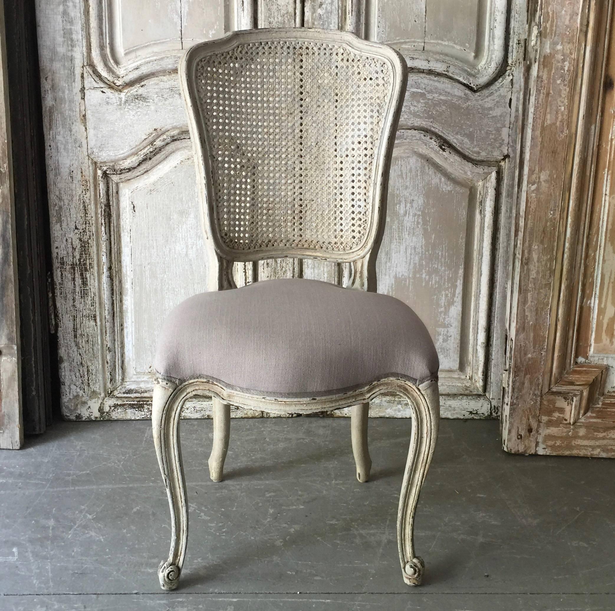 Early 20th Century Set of Six French LXV Style Chairs with Cane Back