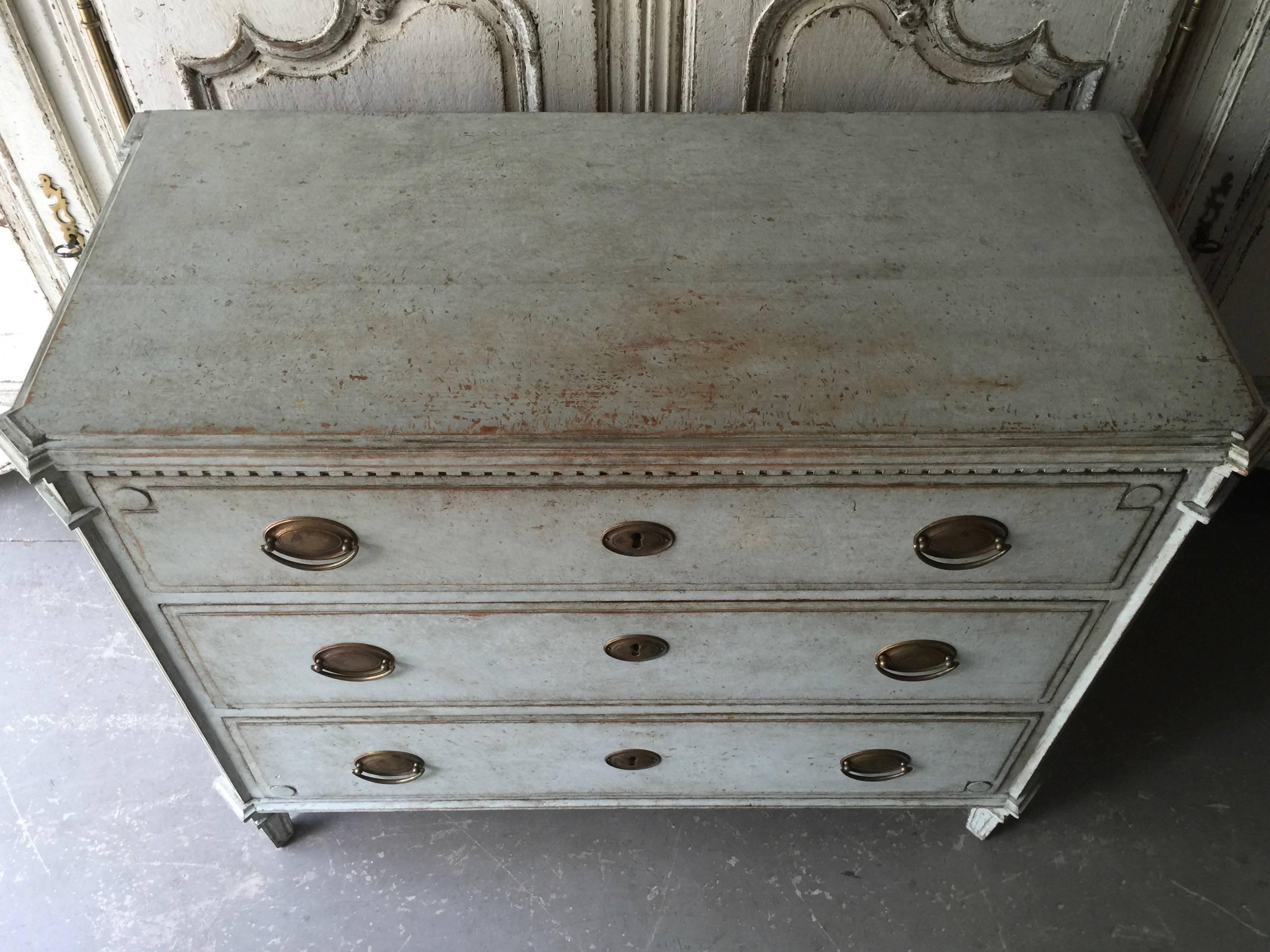 Pine Period Swedish Gustavian Chest of Drawers