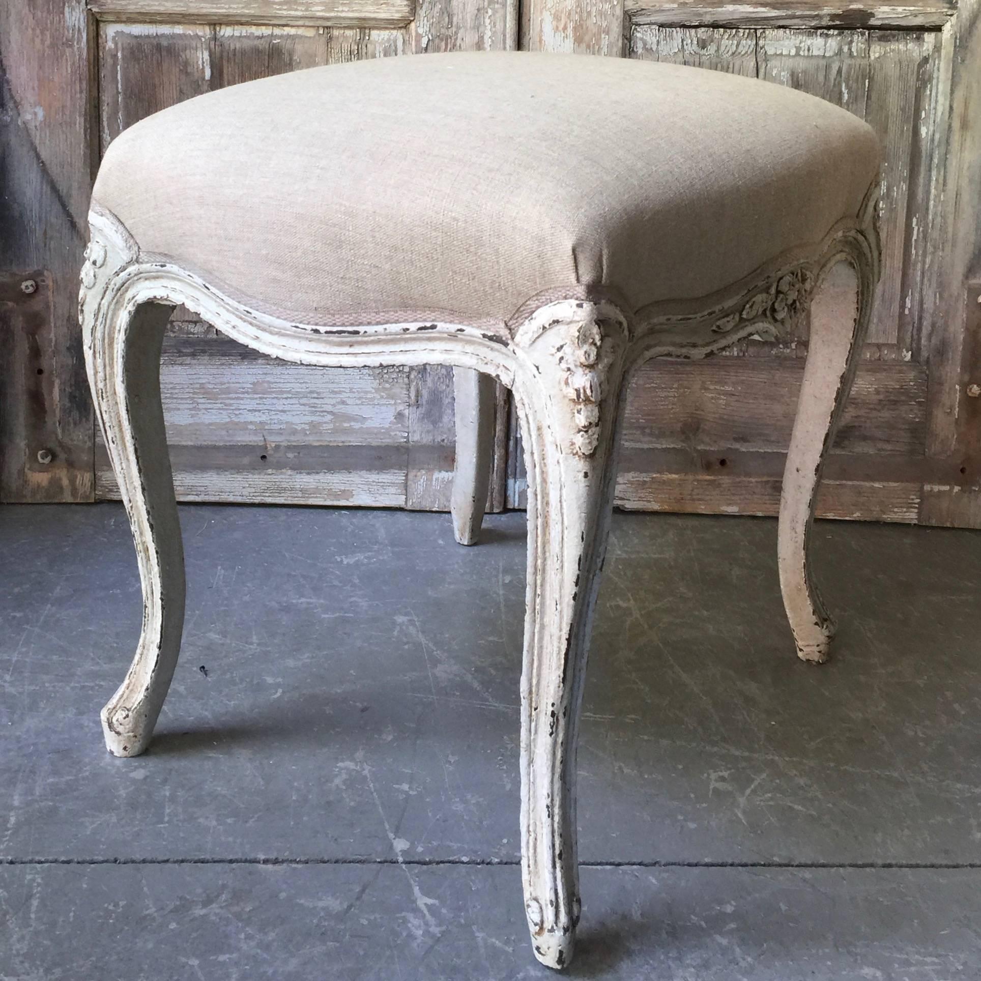 French Painted Louis XV Style Footstool