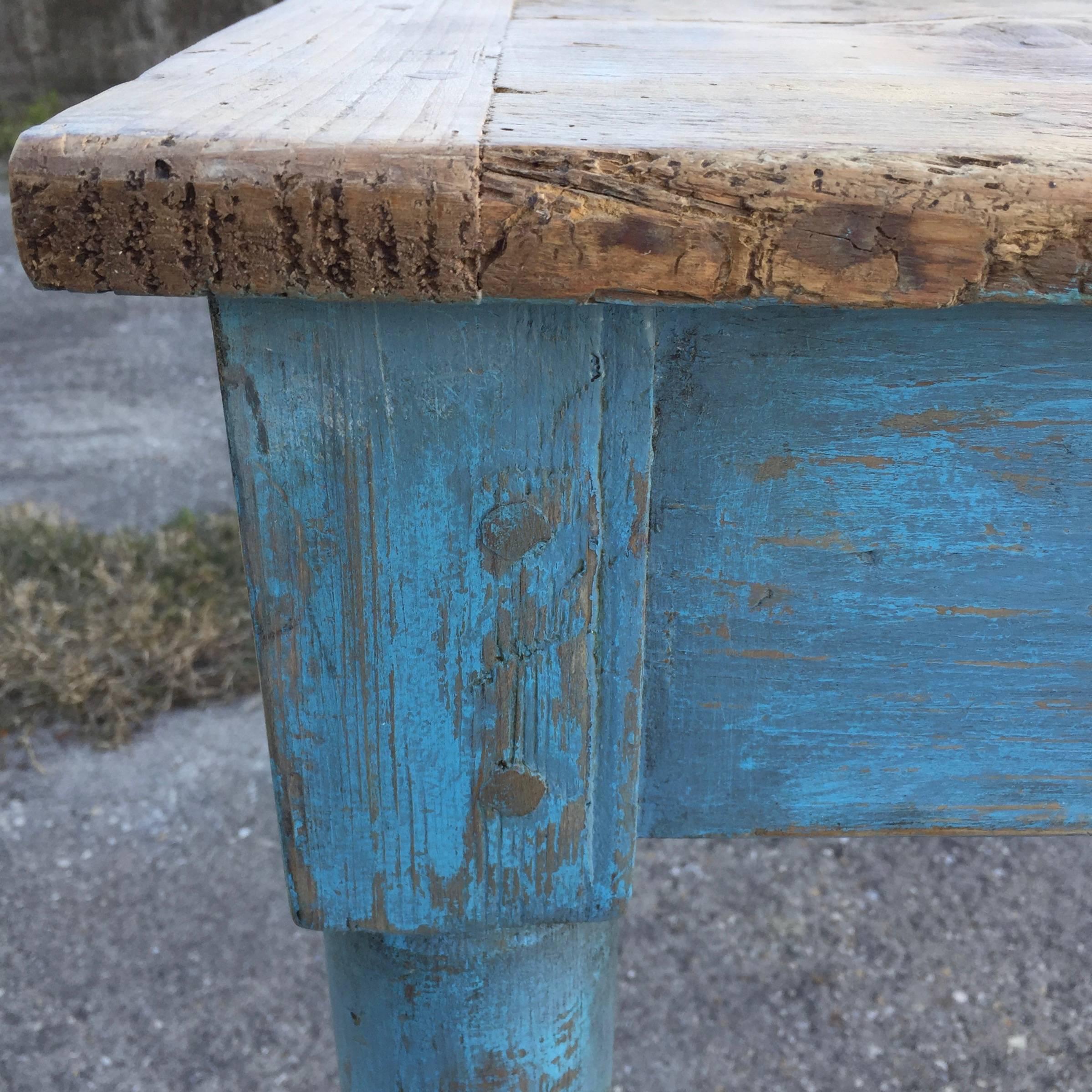 Hand-Crafted Large Late 19th Century Painted French Country Table
