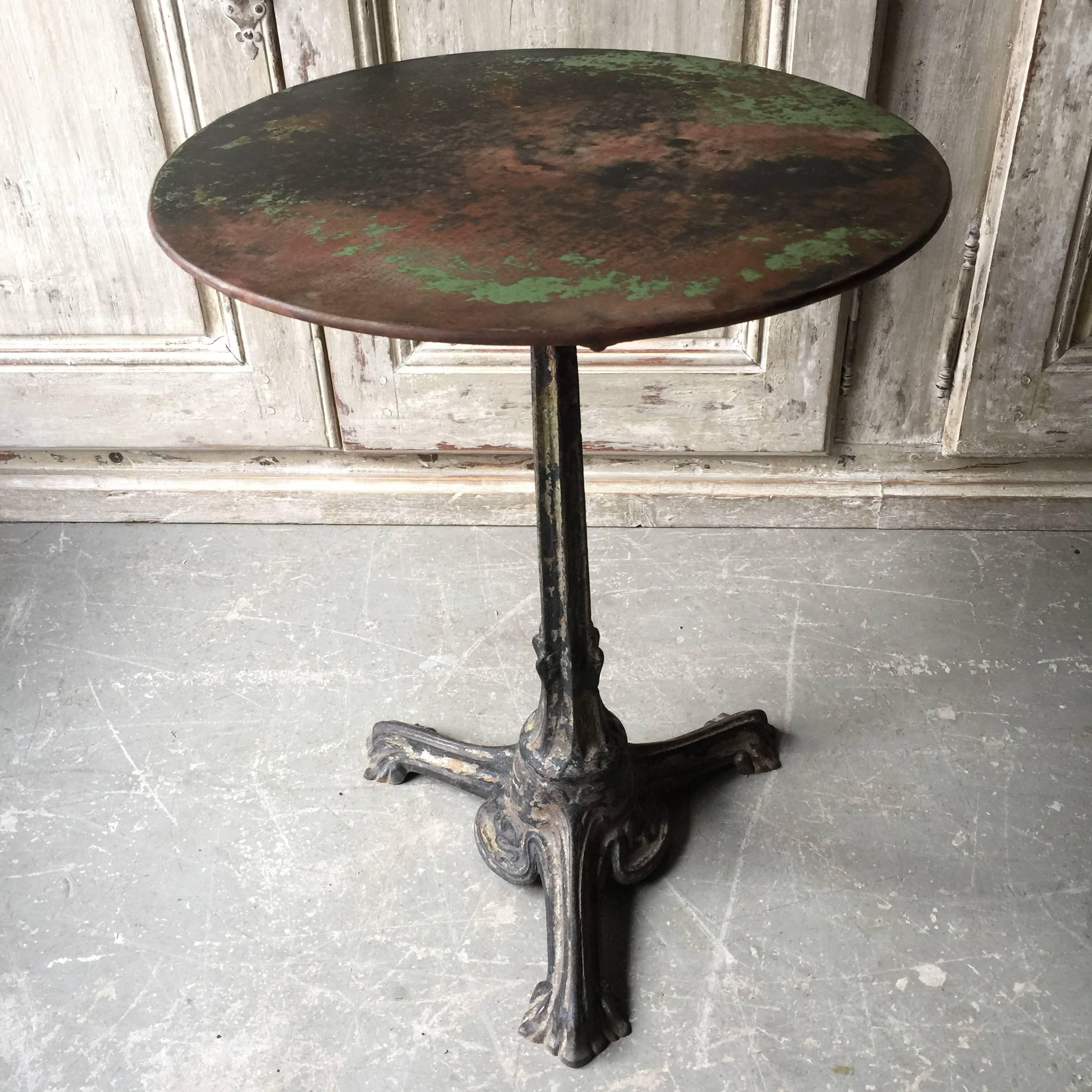 Antique French garden or bistro table with beautifully aged and weathered green paint, France. Early to mid-20th century.
Here are few examples, surprising pieces and objects, authentic, decorative and rare items that you will only see in our