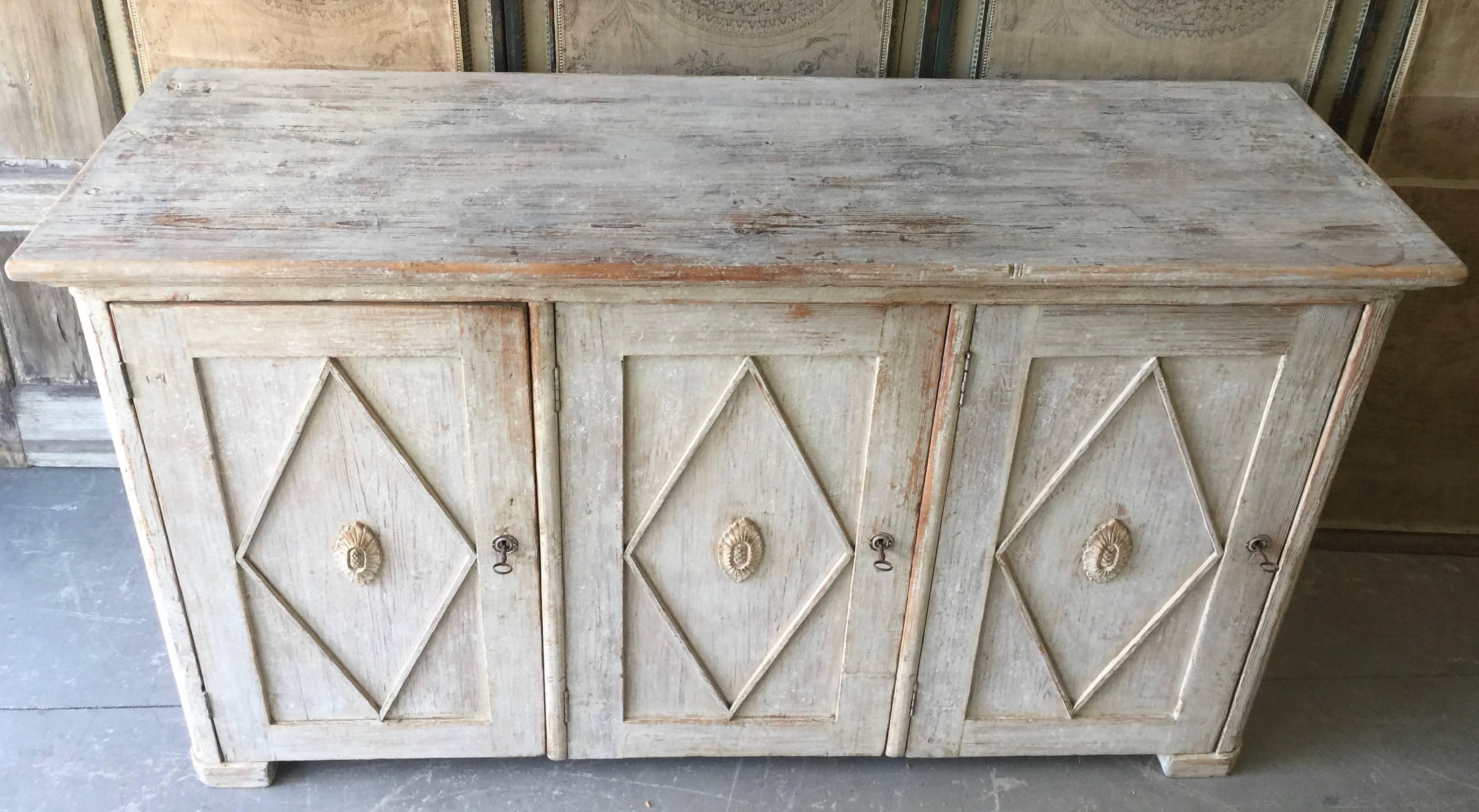 Hand-Carved Early 19th Century Swedish Gustavian Period Sideboard