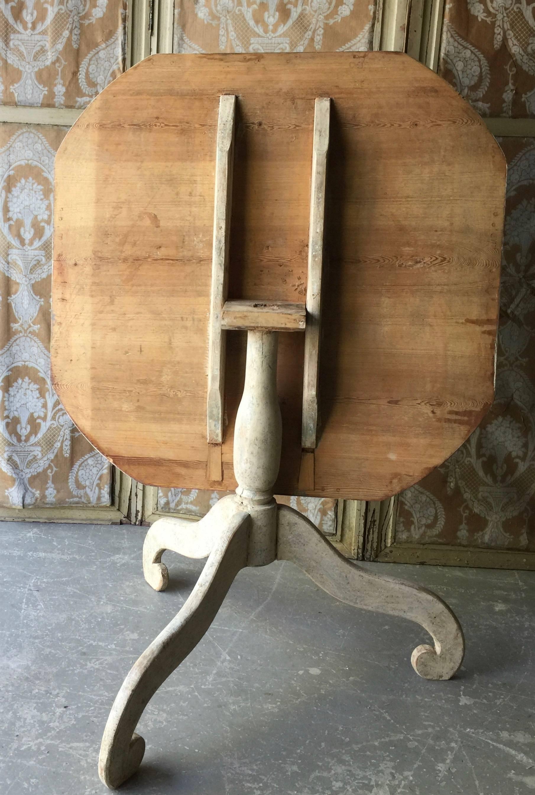 Hand-Crafted 19th Century Swedish Gustavian Tilt-Top Pedestal Table