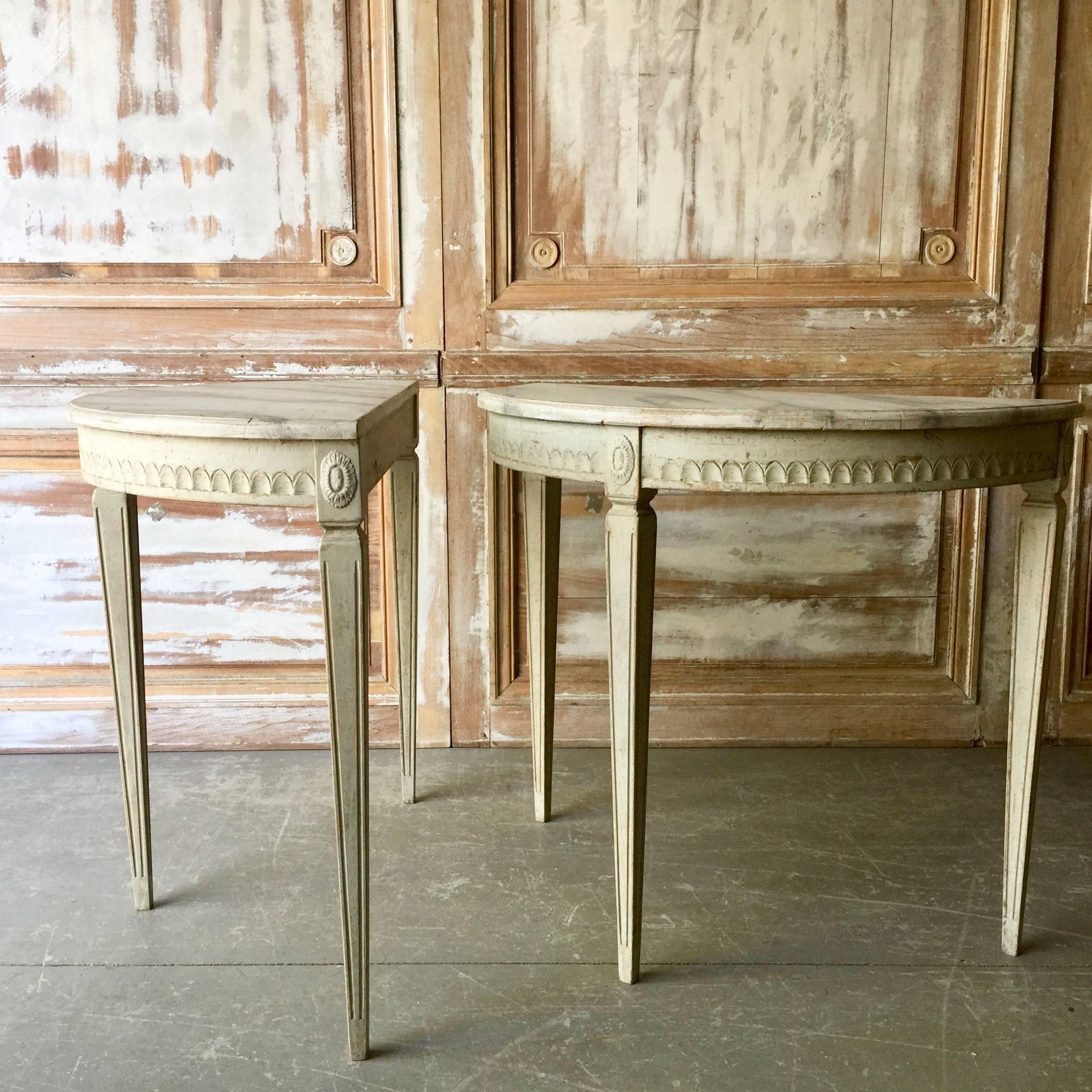 Swedish Pair of Period Gustavian Console Tables