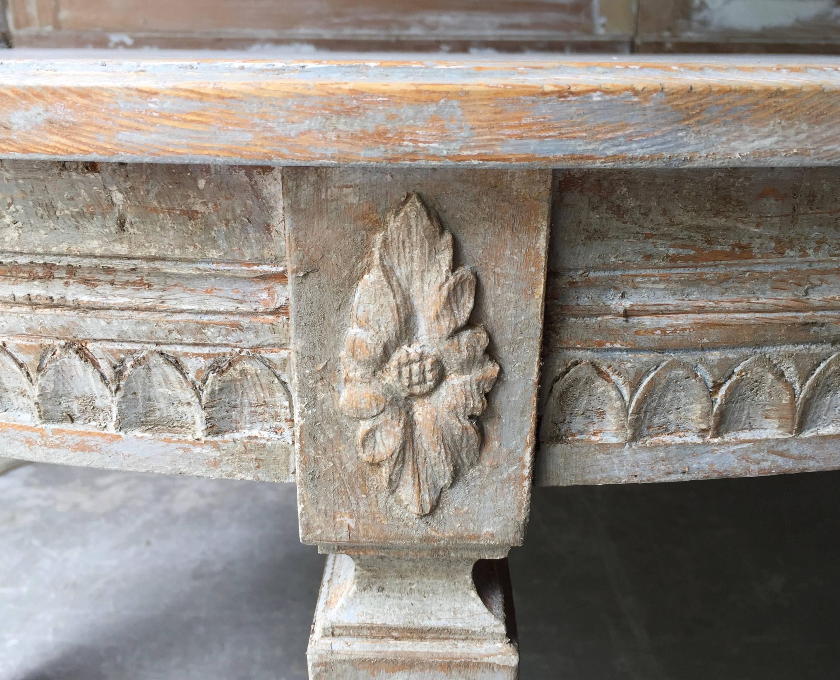 Hand-Carved Pair of Period Gustavian Console Tables