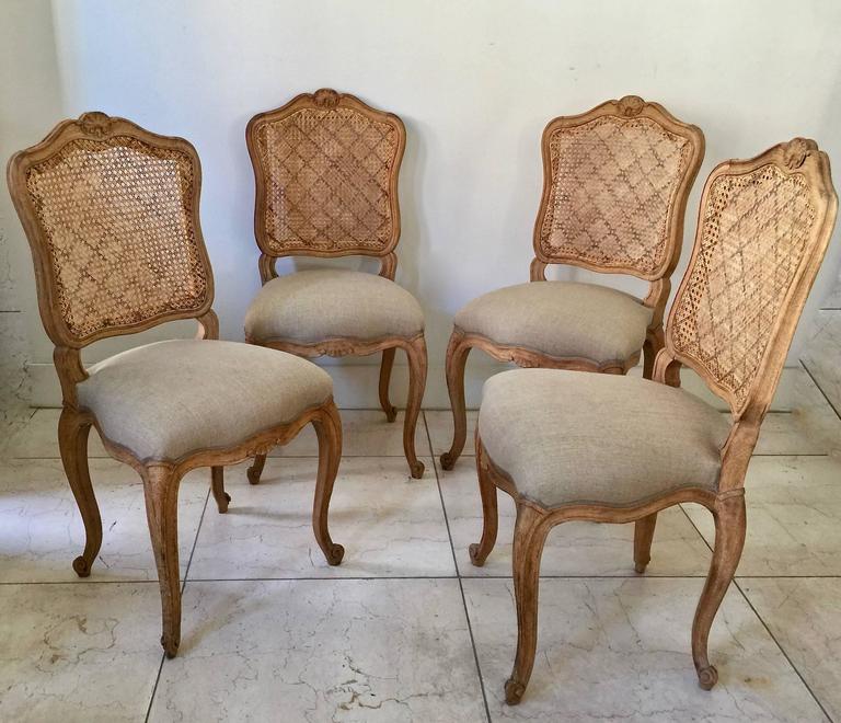 Set of Four French, LXV Style Chairs with Cane Back at 1stDibs
