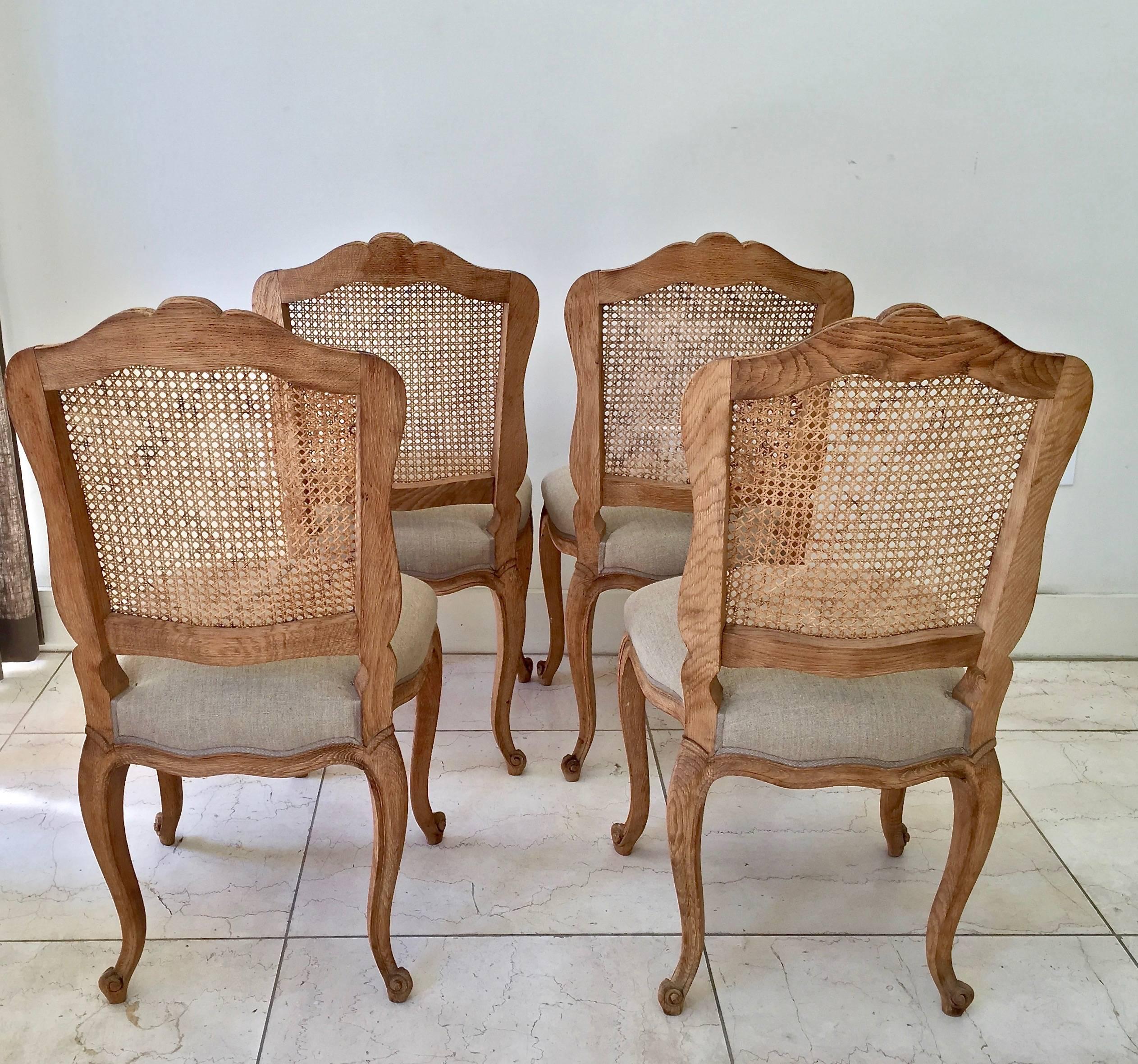 Set of Four French, LXV Style Chairs with Cane Back In Good Condition In Charleston, SC