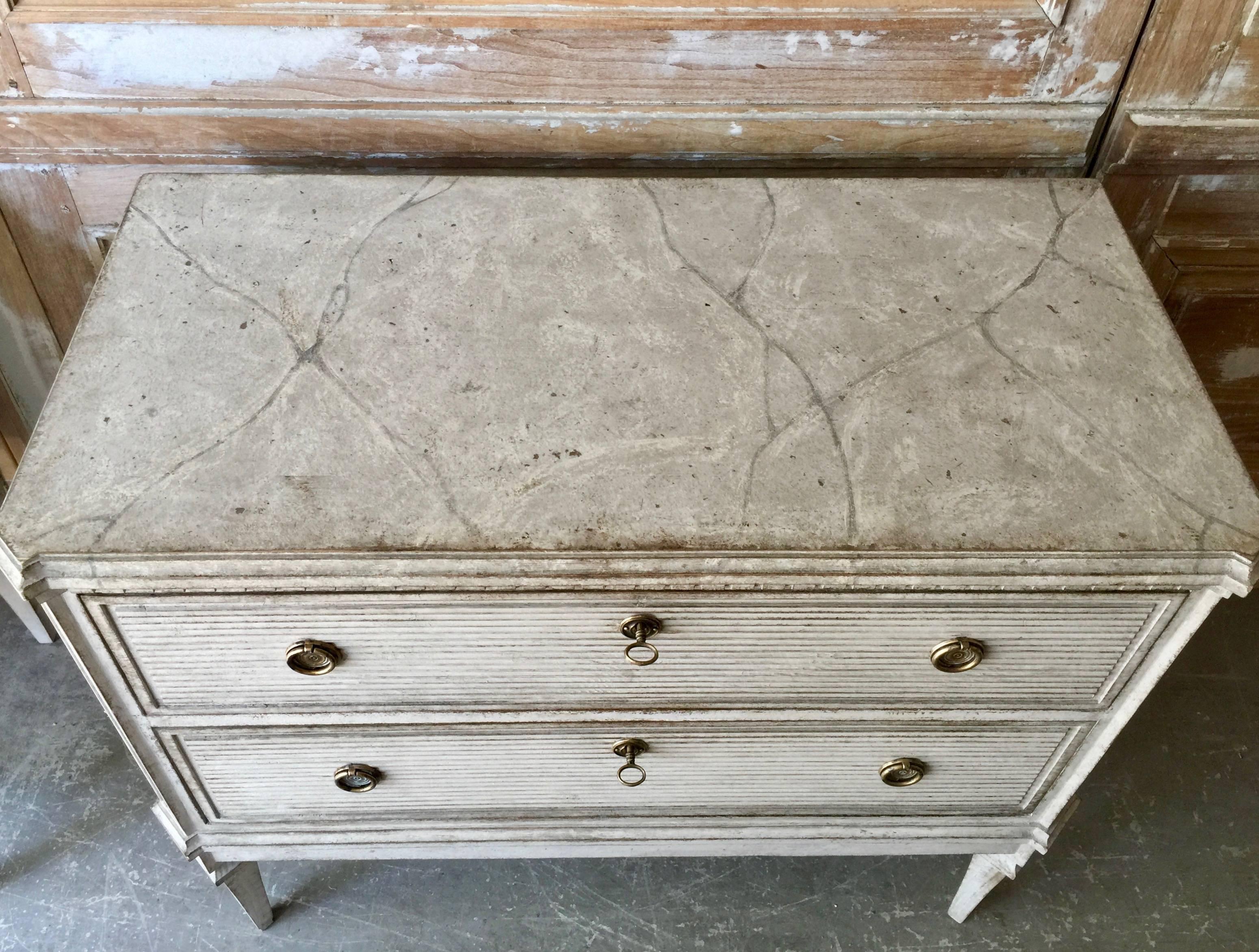 Pair of Swedish 19th Century Gustavian Chests In Good Condition In Charleston, SC