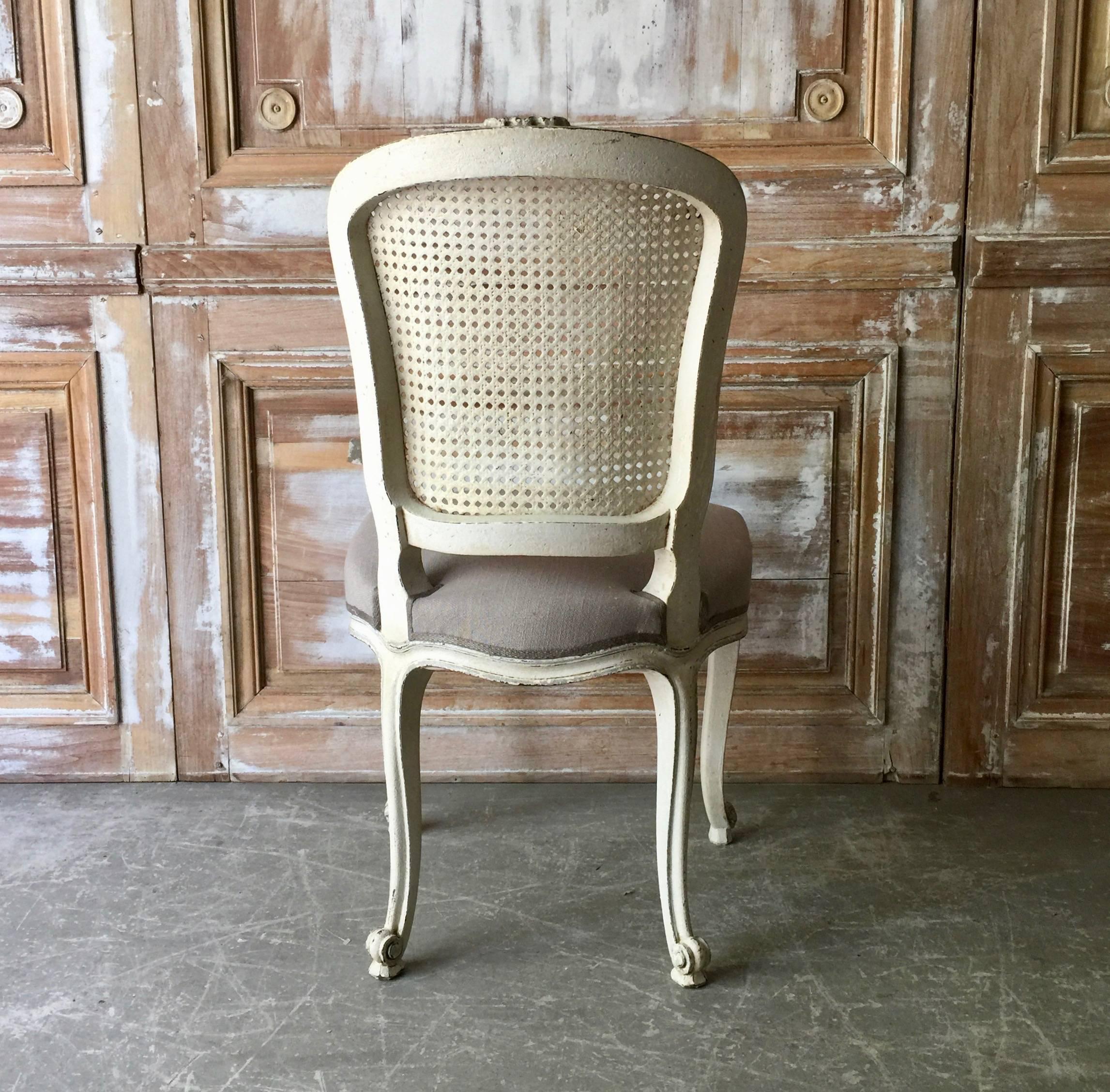 Early 20th Century Set of Eight French LXV Style Chairs with Cane Back