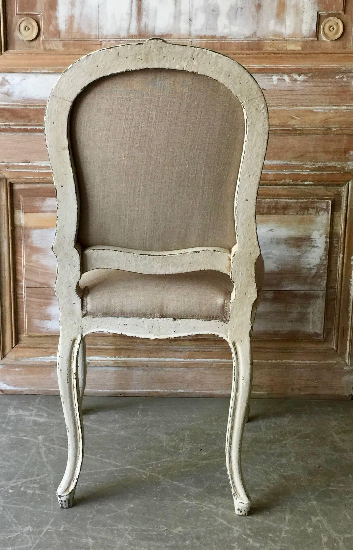 Early 20th Century Set of Six Painted French Louis XV Style Dining Chairs
