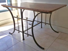 19th Century French Butcher Table with Original Marble Top