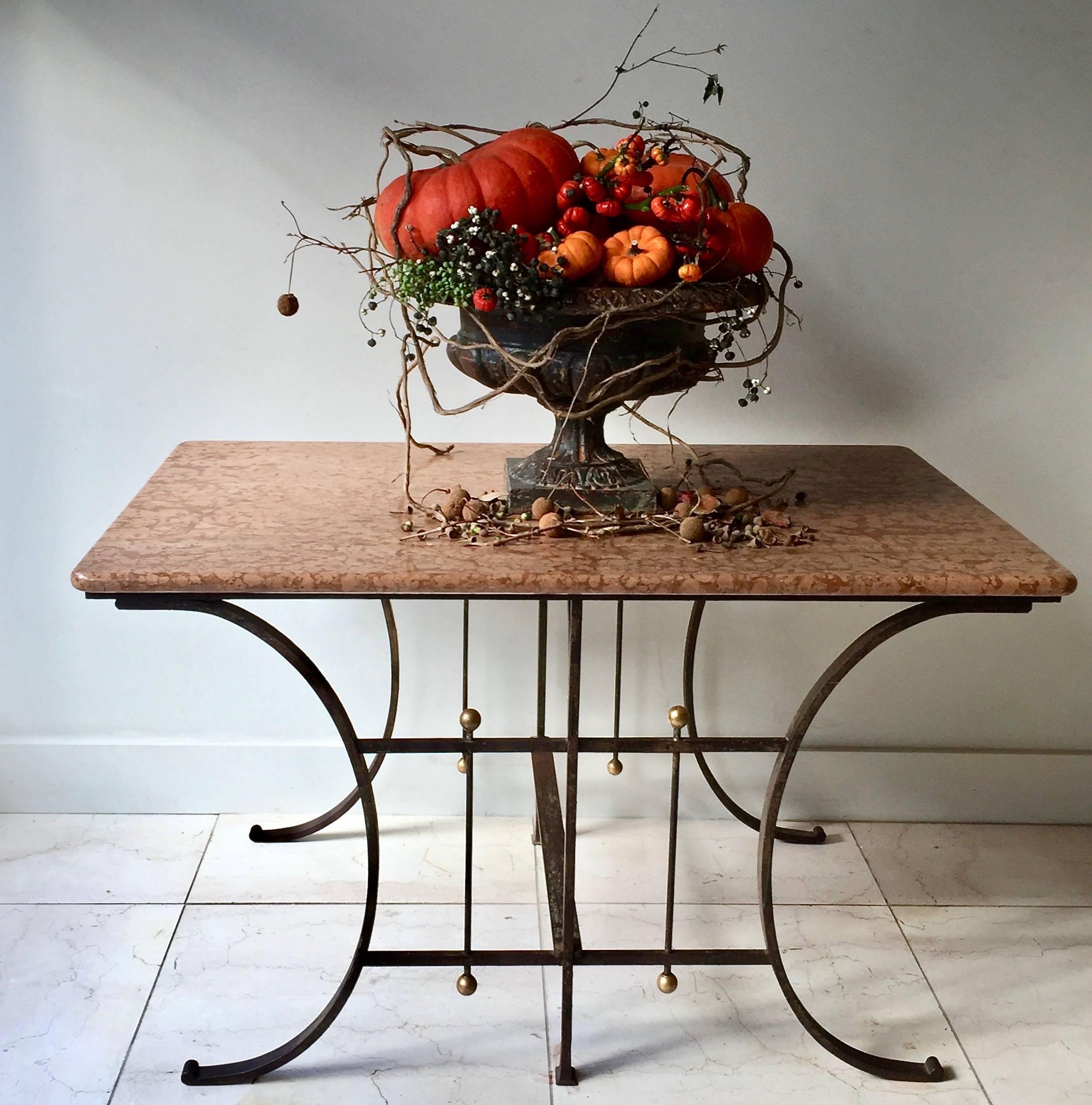 19th Century French Butcher Table with Original Marble Top 2