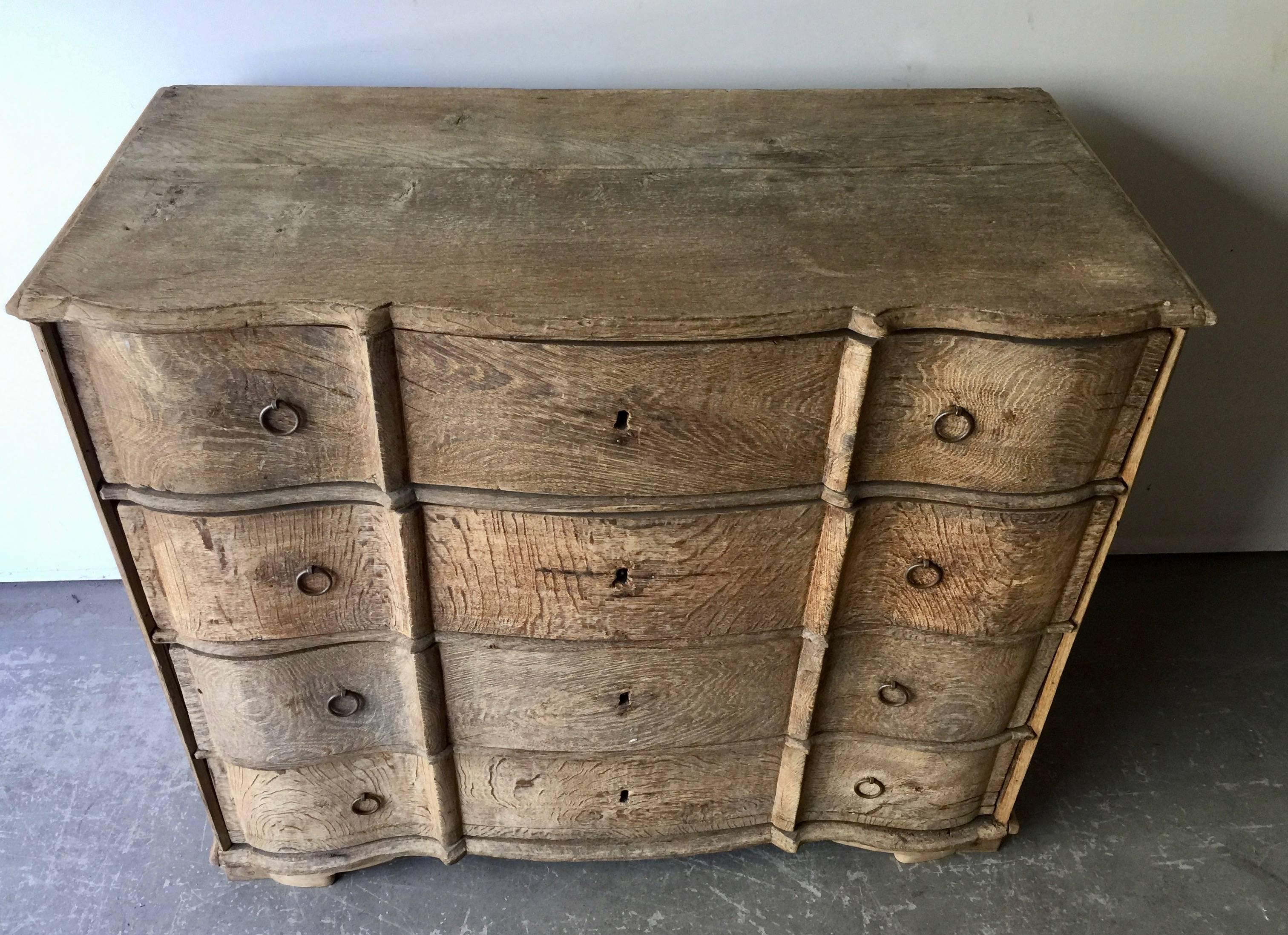 Hand-Carved 18th Century Danish Rococo Chest of Drawers