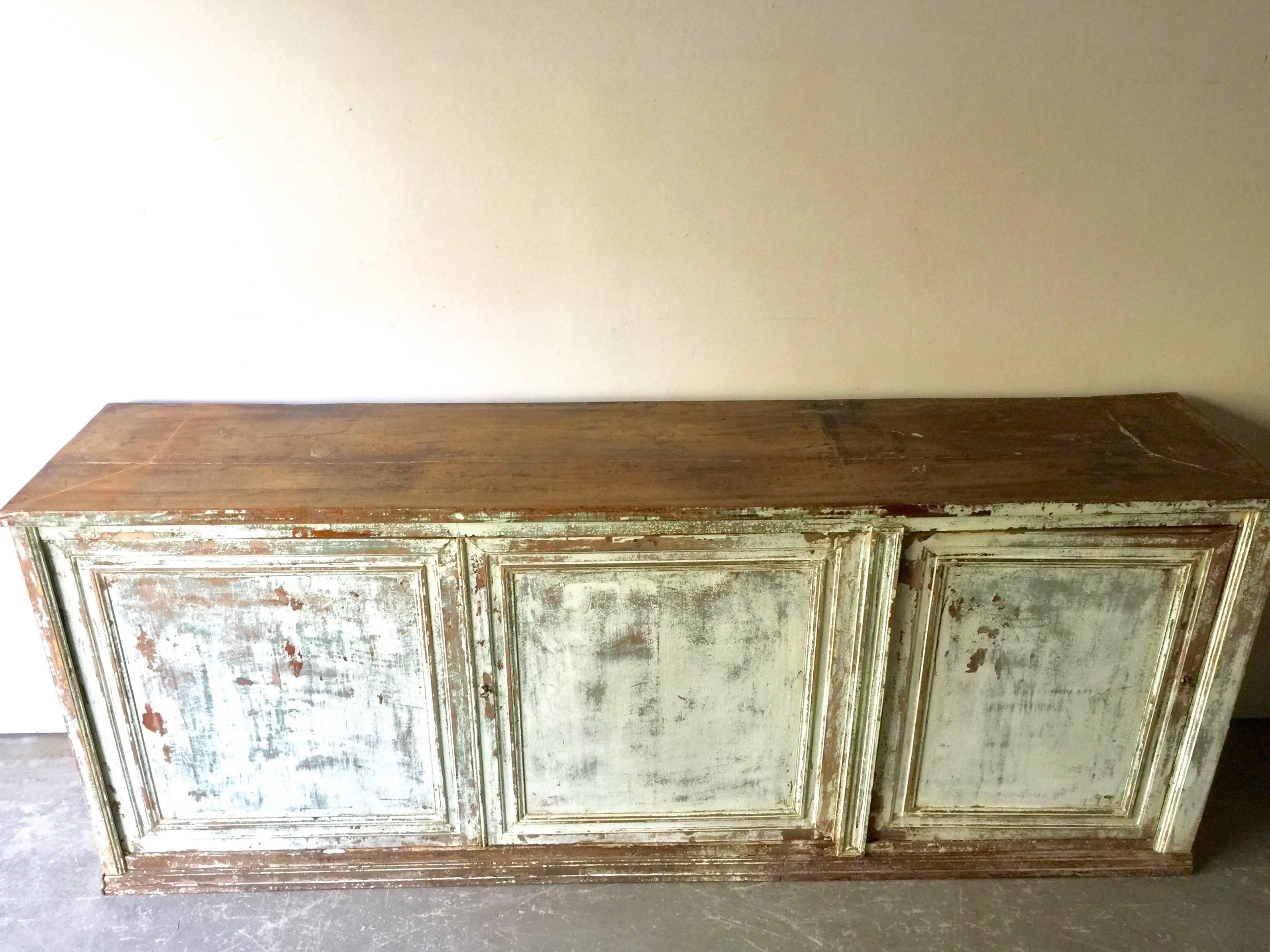 Hand-Crafted 19th Century Painted Italian Long Sideboard