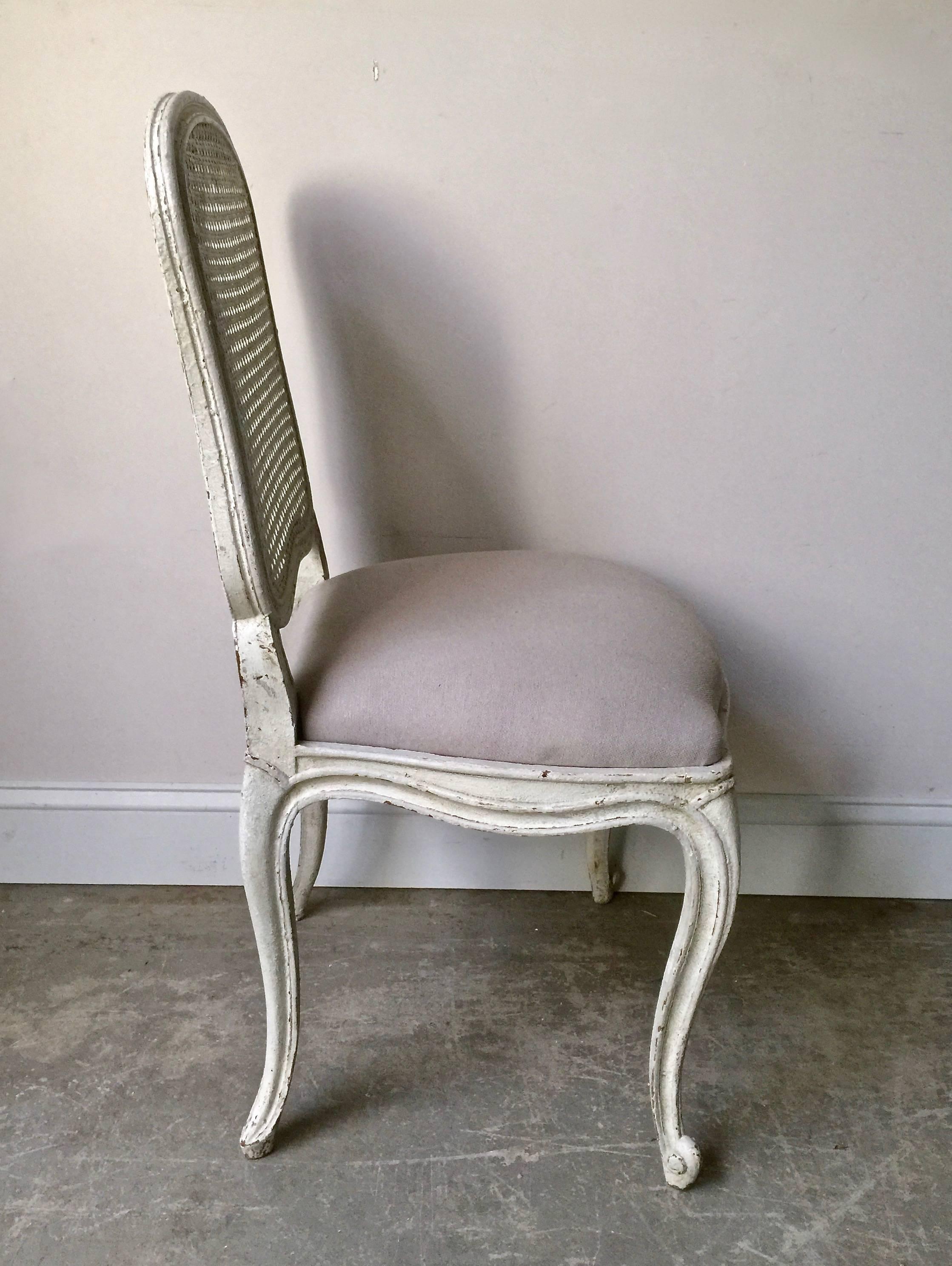 Set of Six, 19th Century French Louis XV Style Chairs with Cane Back In Good Condition In Charleston, SC