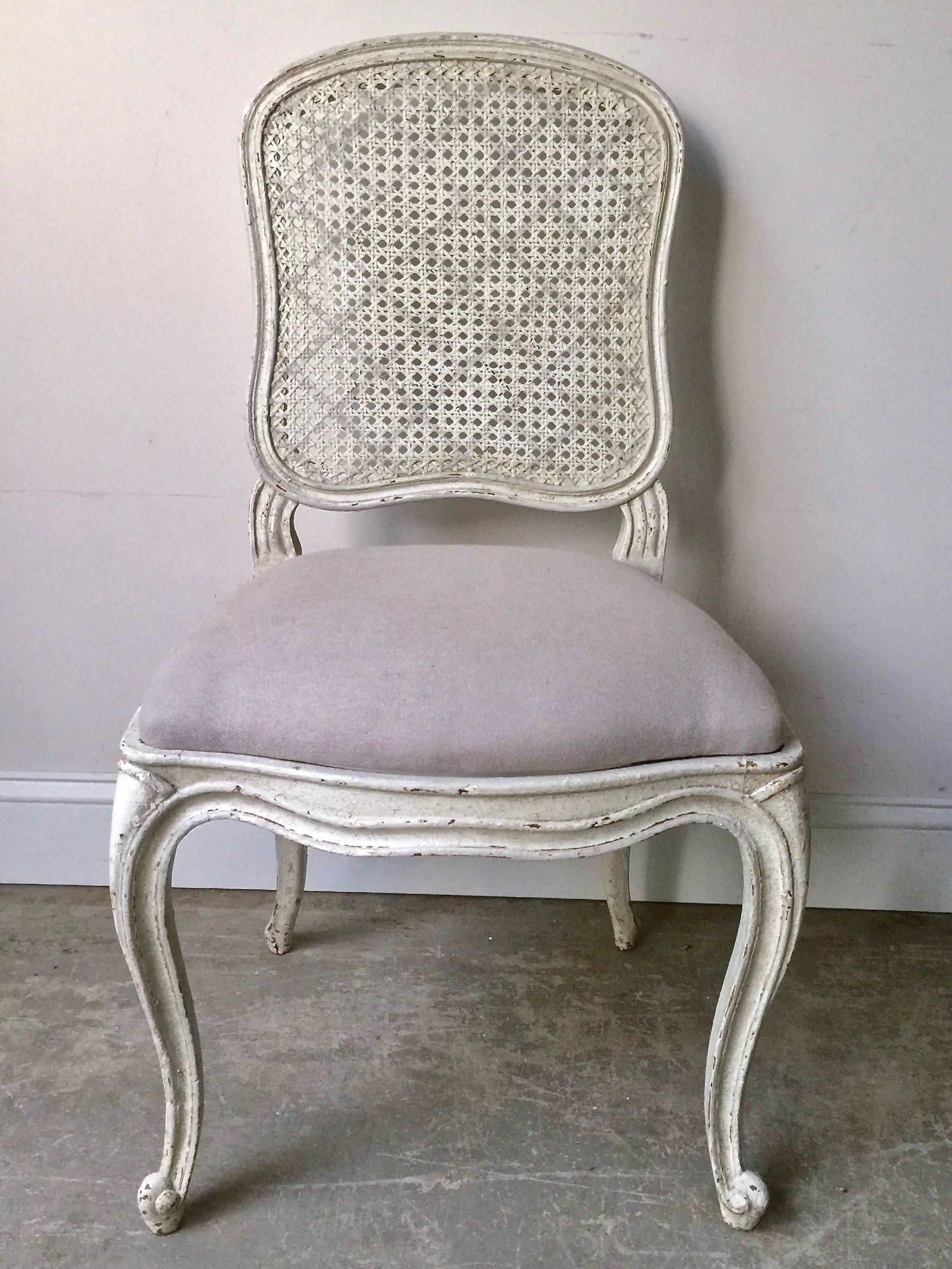 Hand-Crafted Set of Six, 19th Century French Louis XV Style Chairs with Cane Back