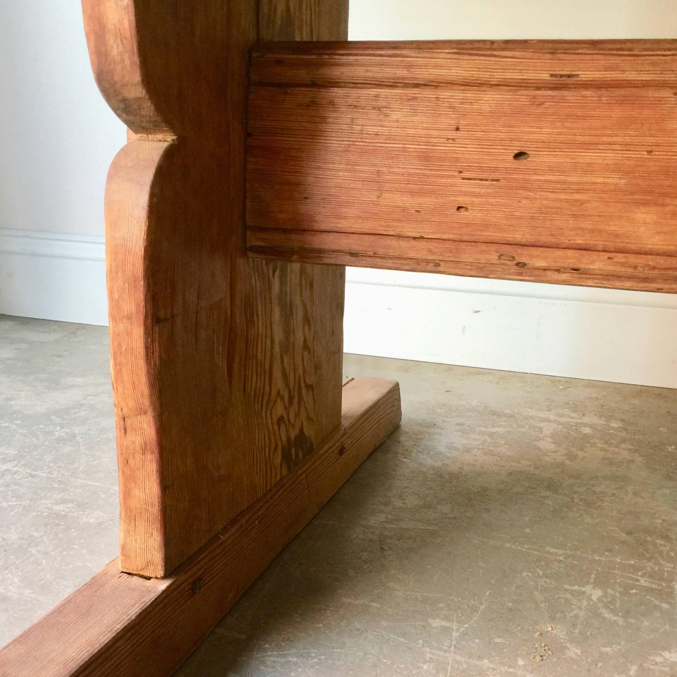 Large Early 19th Century Swedish Trestle Table 2