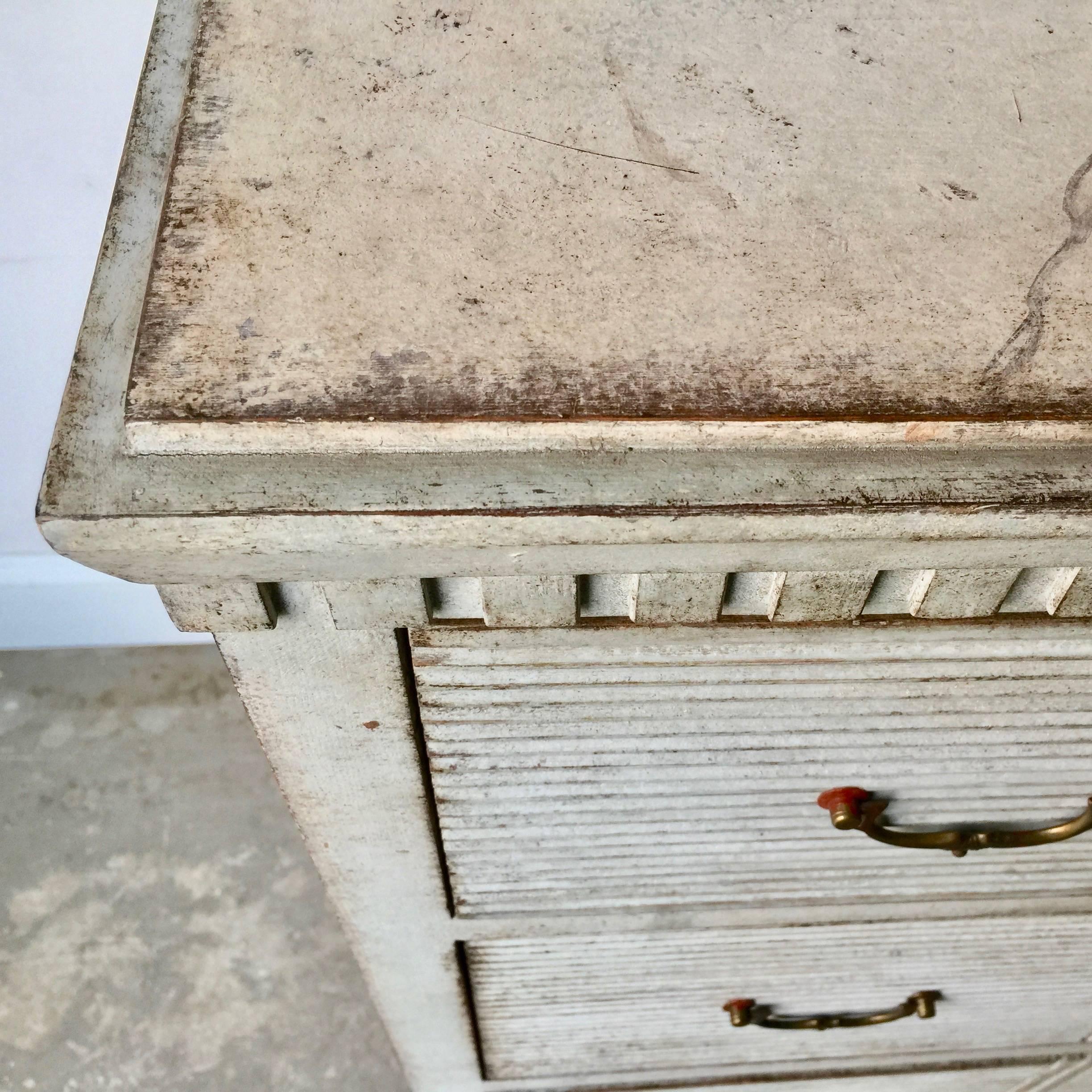 Hand-Carved Gustavian Period Chest of Drawers