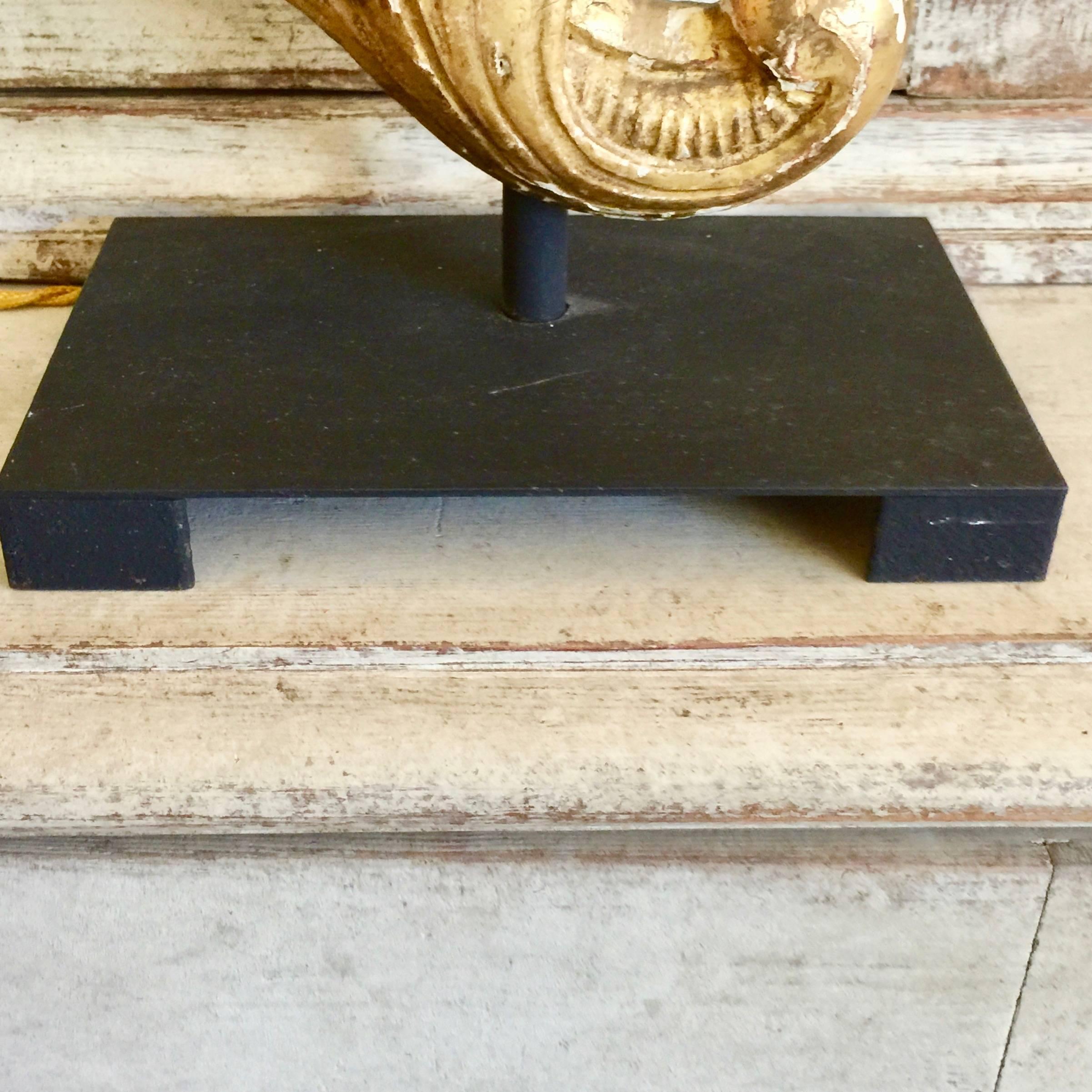 Pair of 19th Century French Architectural Gold Gilt Fragments as Lamps 3