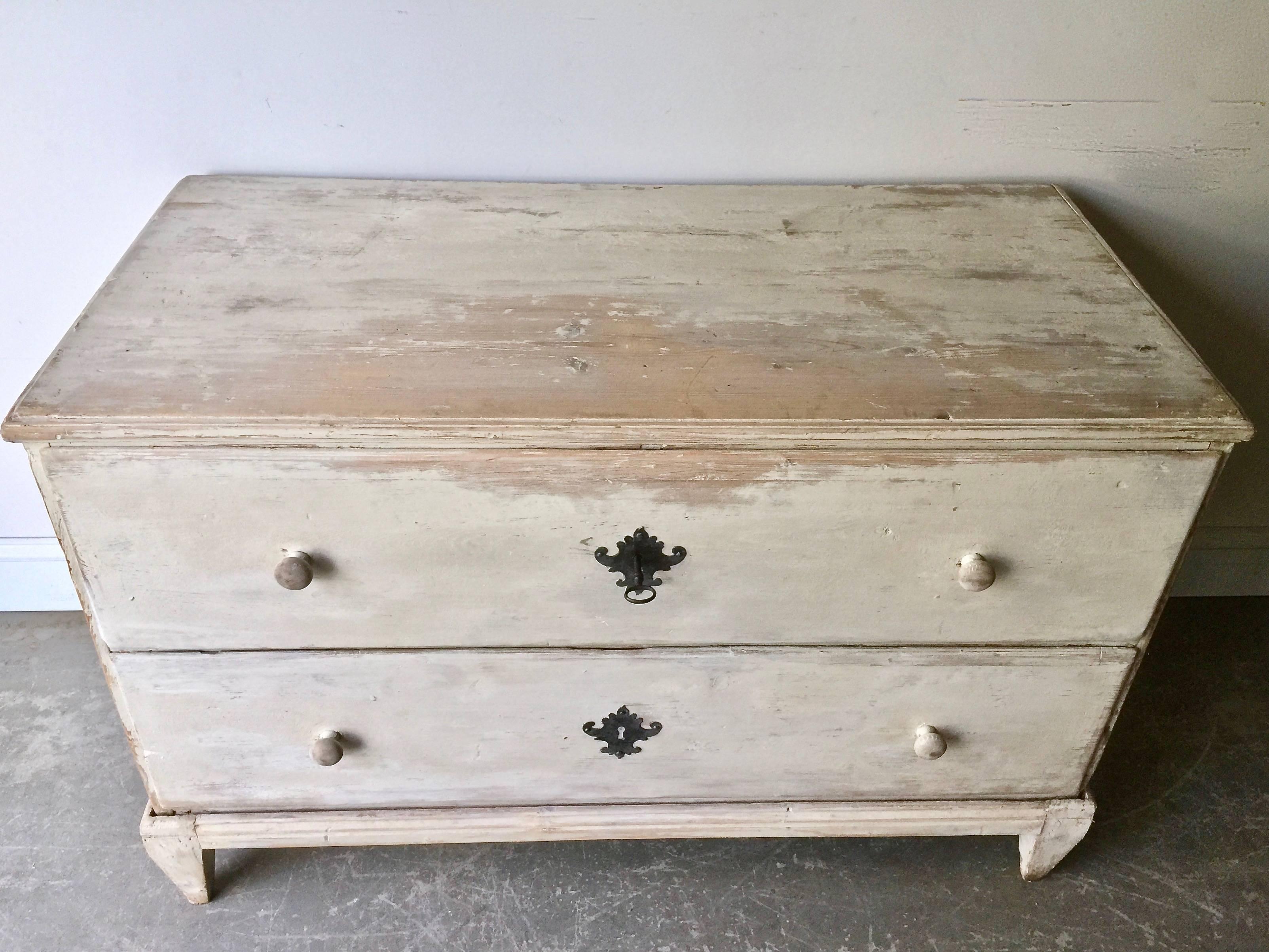 French 19th Century Two-Drawer Chest on Stand