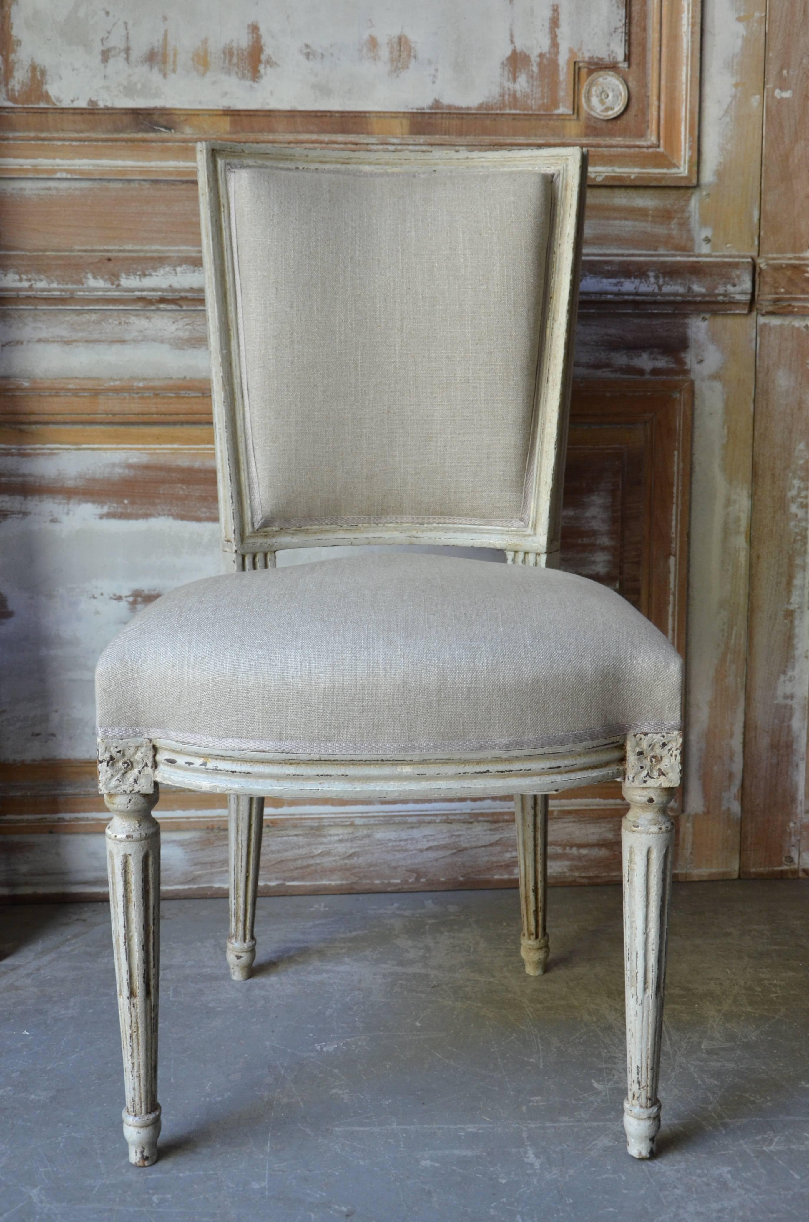 Louis XVI Set of Eight Painted French Dining Chairs