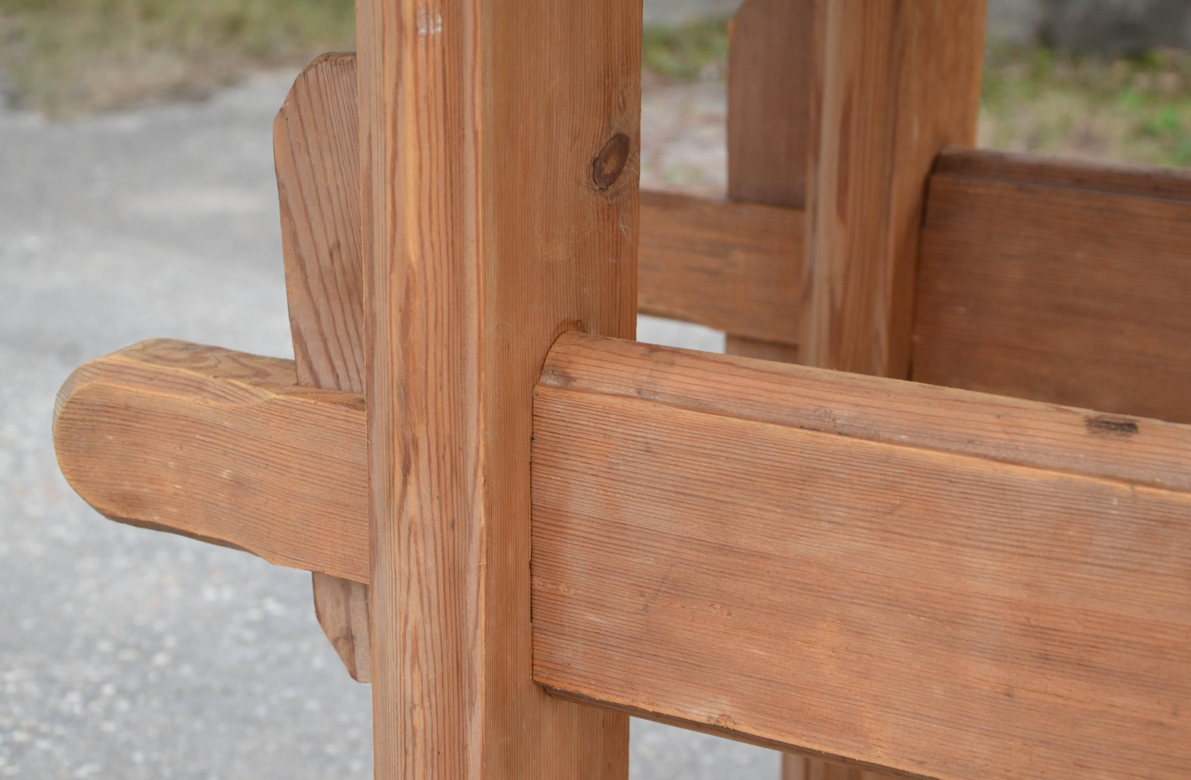 Pine 19th Century Swedish Long Trestle Table