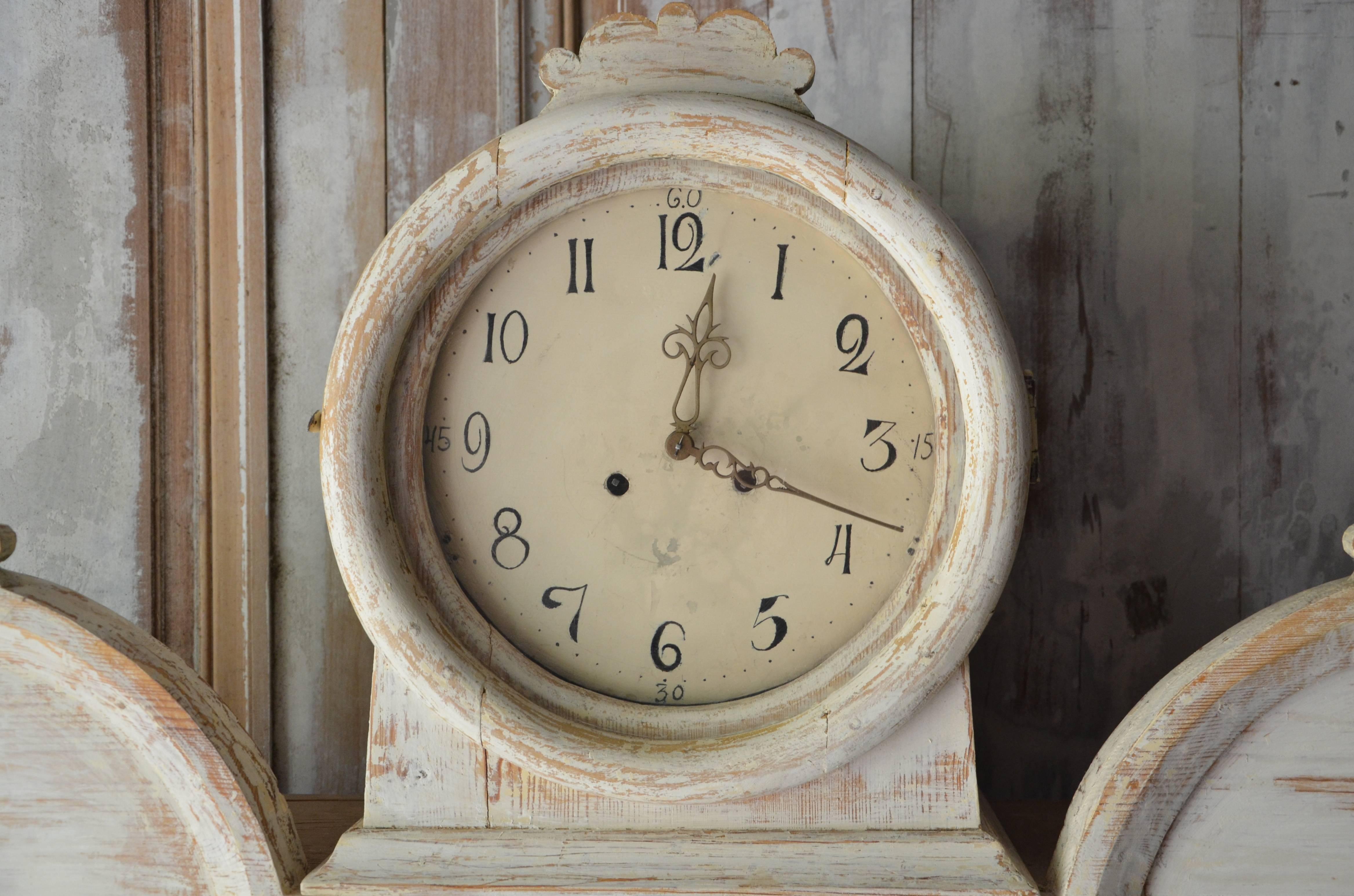 Hand-Carved Rare Swedish Gustavian Clock Cupboard