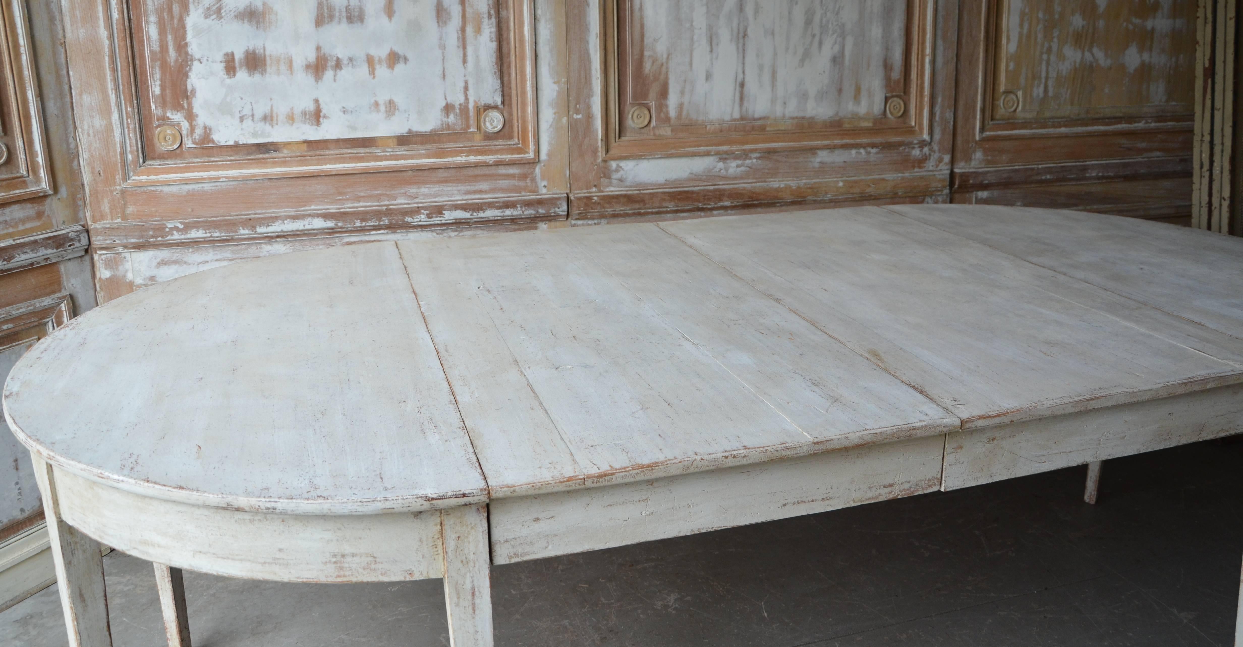 Hand-Carved Swedish Gustavian Extending Table